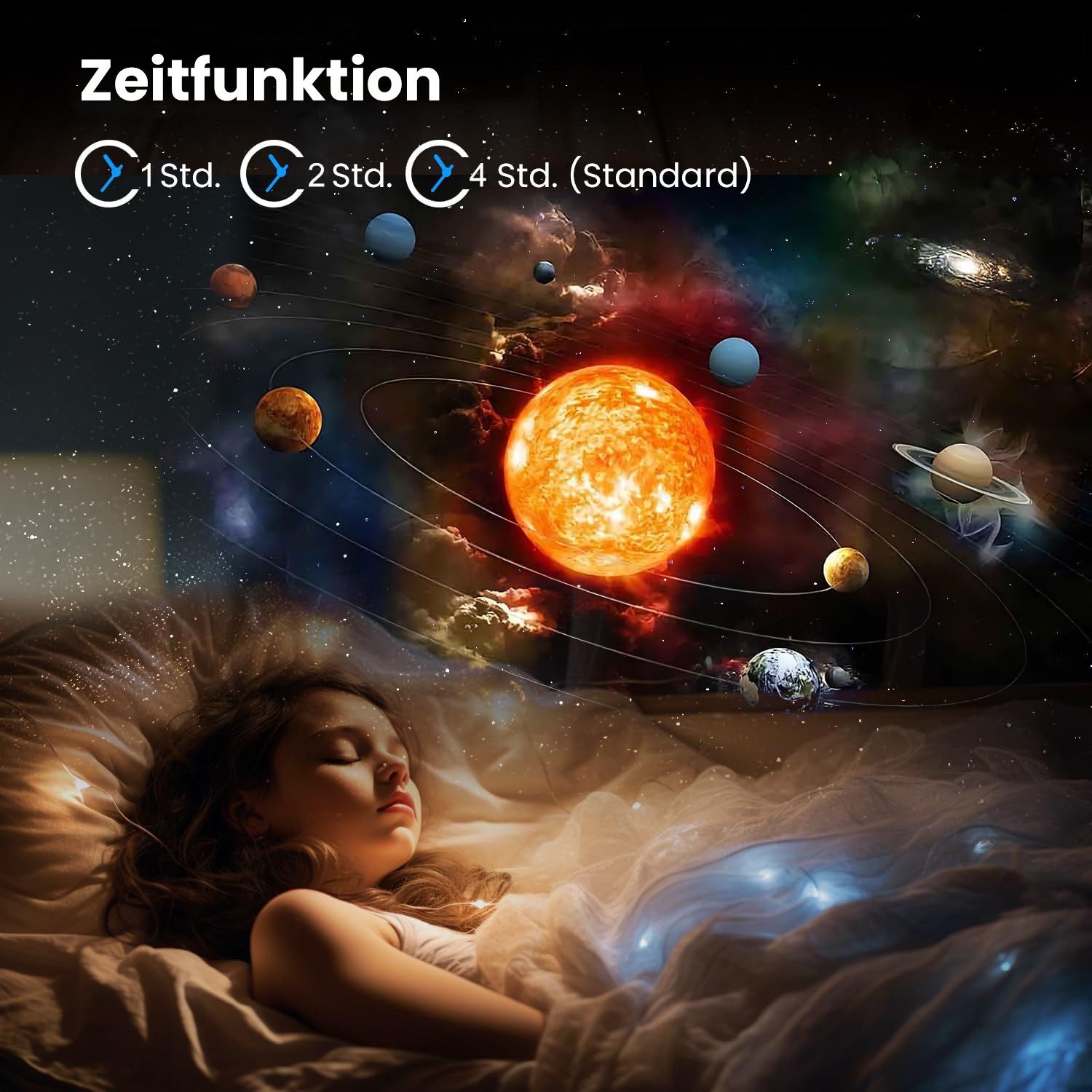 ANYSUN LED-Sternenhimmel LED Nachtlicht 360 Drehbare 13 in 1 Planetarium Galaxie Projektor, Deckenprojektion Lampe Kindernachtlichte Erwachsene Schlafzimmer Par – Bild 3 von 5