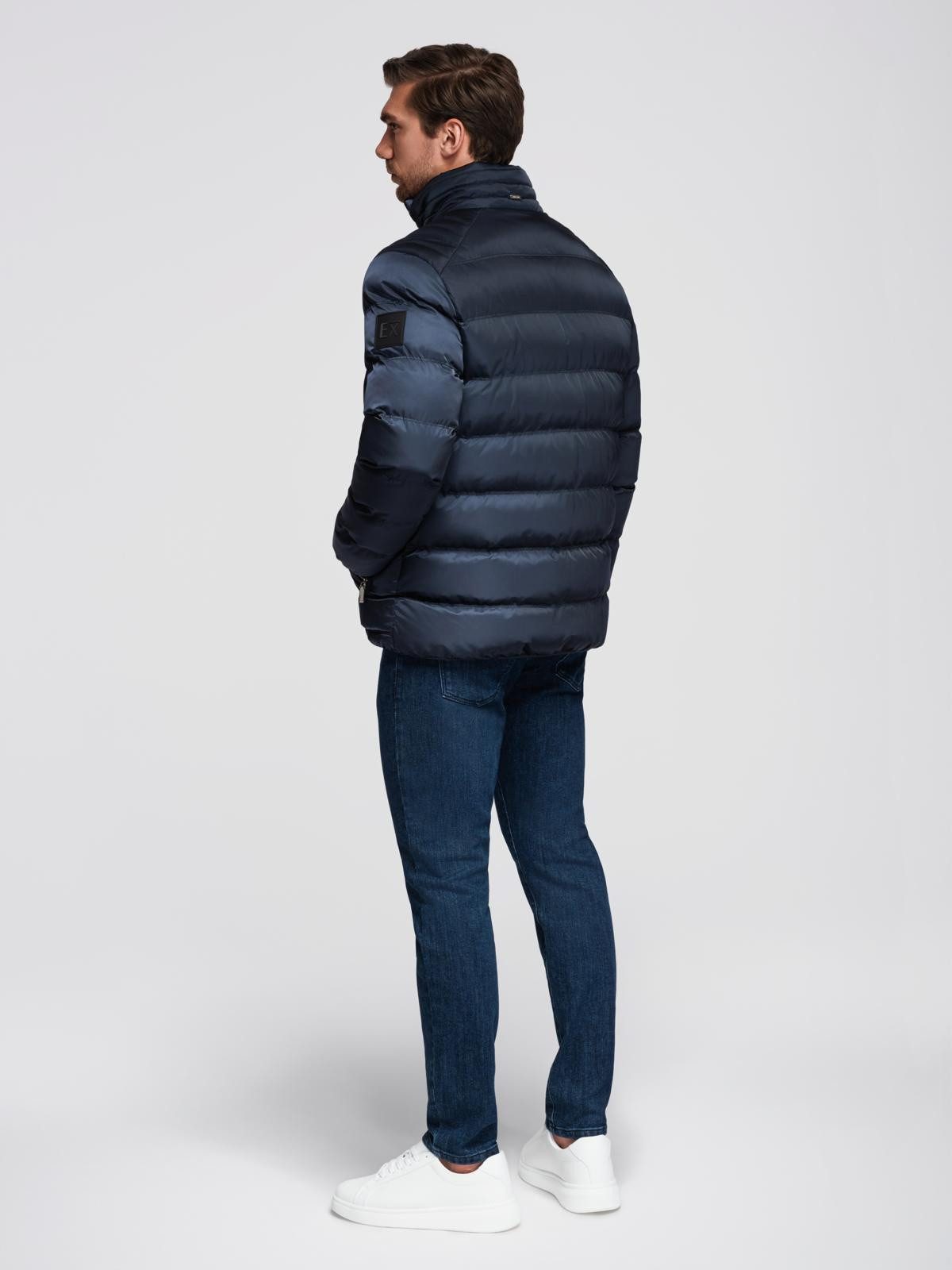OMBRE Steppjacke Gesteppte Herrenjacke mit Glanz und Stehkragen