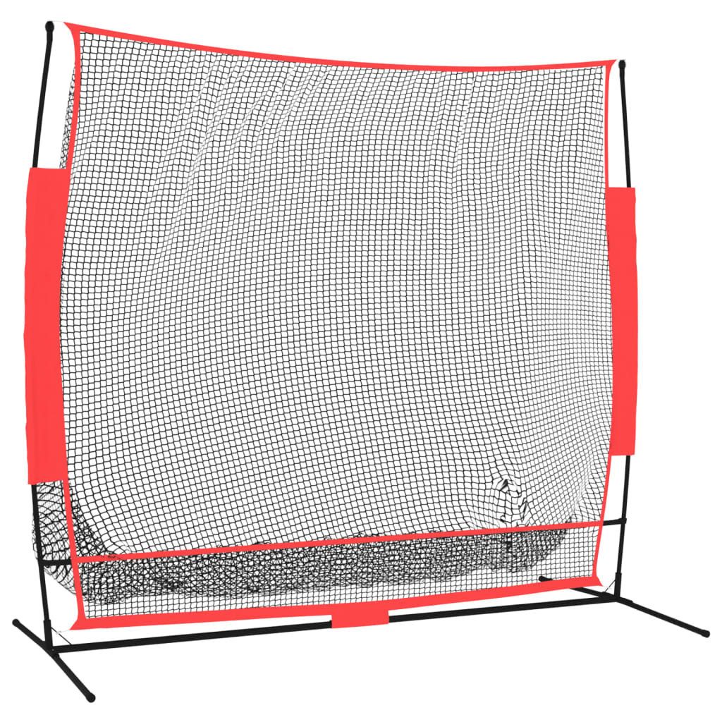 Baseball Baseball-Netz Tragbar Schwarz und Rot 215x107x216 cm Polyester
