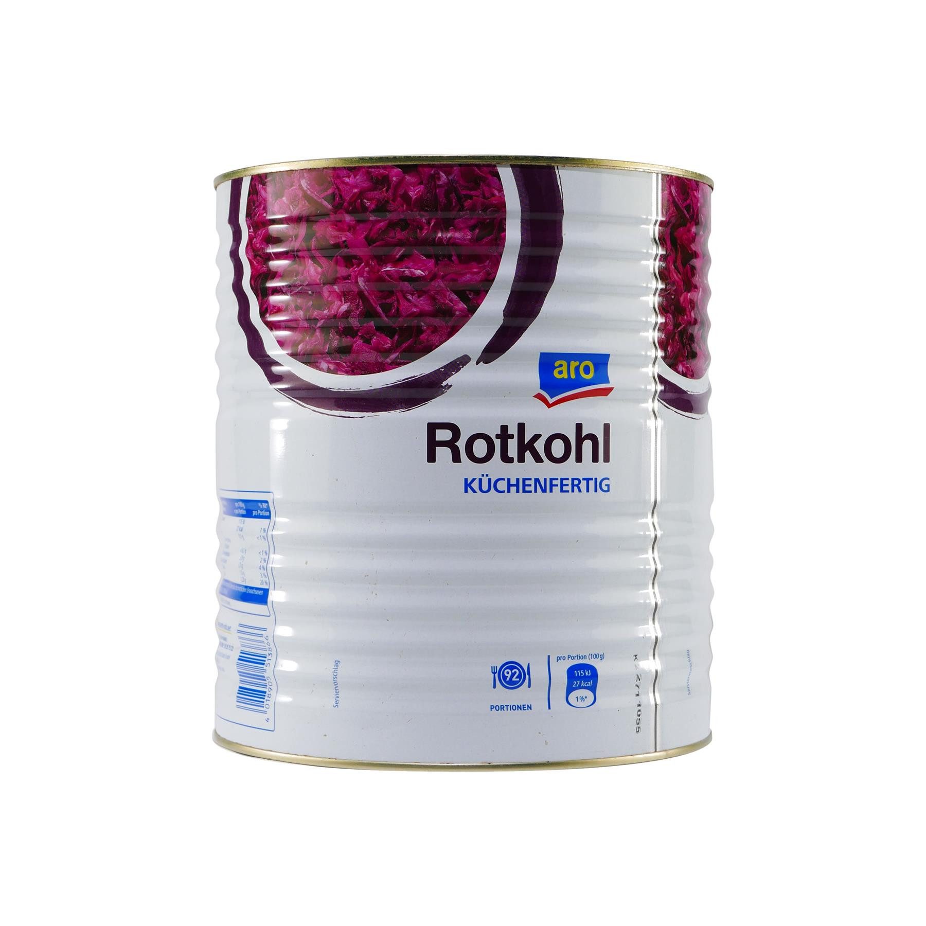 ARO Gemüsekonserve aro Rotkohl -küchenfertig- 9,7KG, 1 x 9700 g, 1 St. (Großgebinde), -küchenfertig-