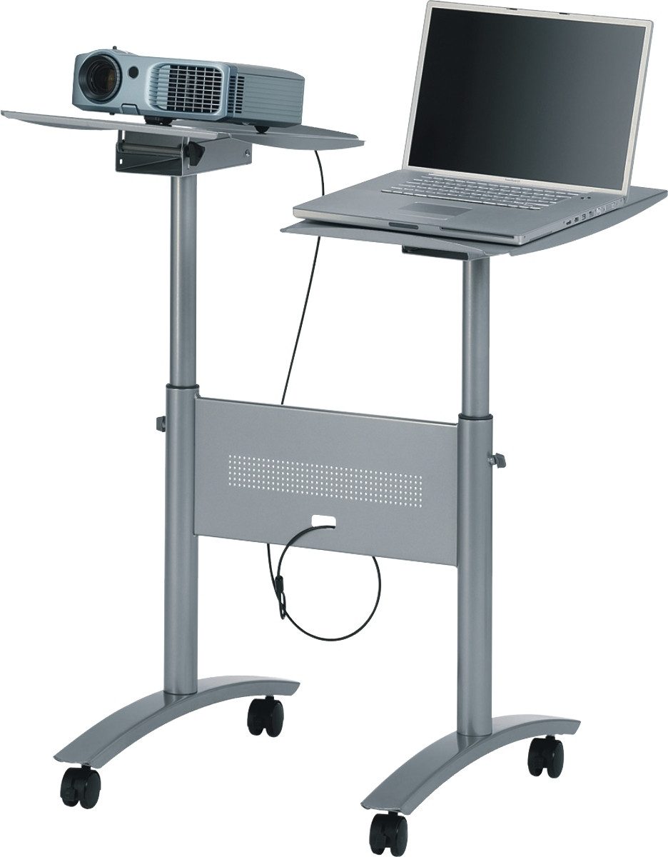 NOBO Beamertisch Multimediawagen Projektionswagen 82x(81-120)x43cm titan.