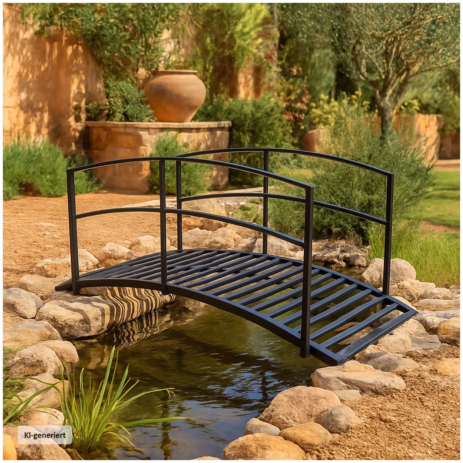 HTI-Living Zierbrücke Zierbrücke / Teichbrücke aus Metall, (Stück, 1 St., 1 Gartenbrücke), Metallbrücke