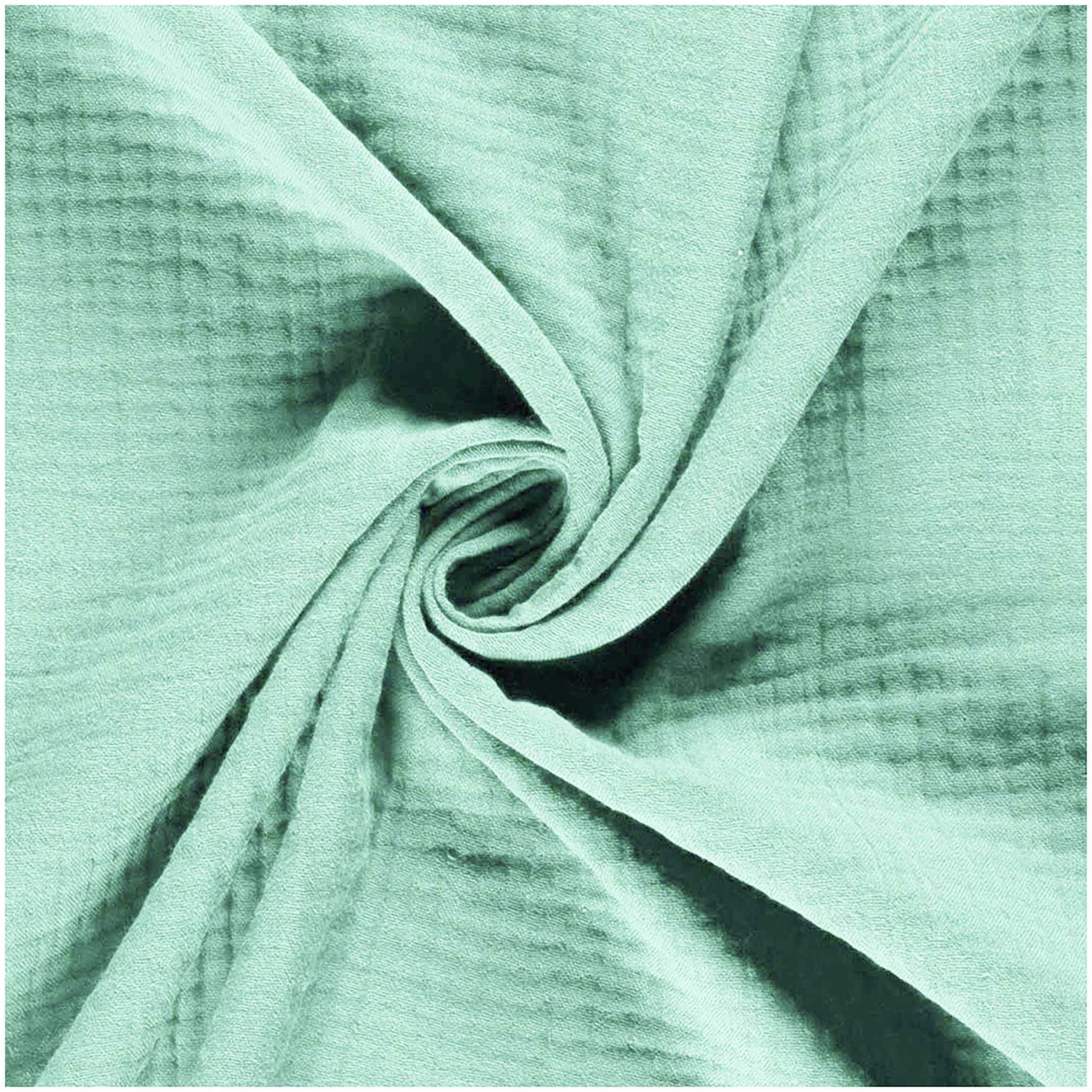 maDDma Stoff 50x130cm Musselin Stoff uni Meterware Mulltuch, mint