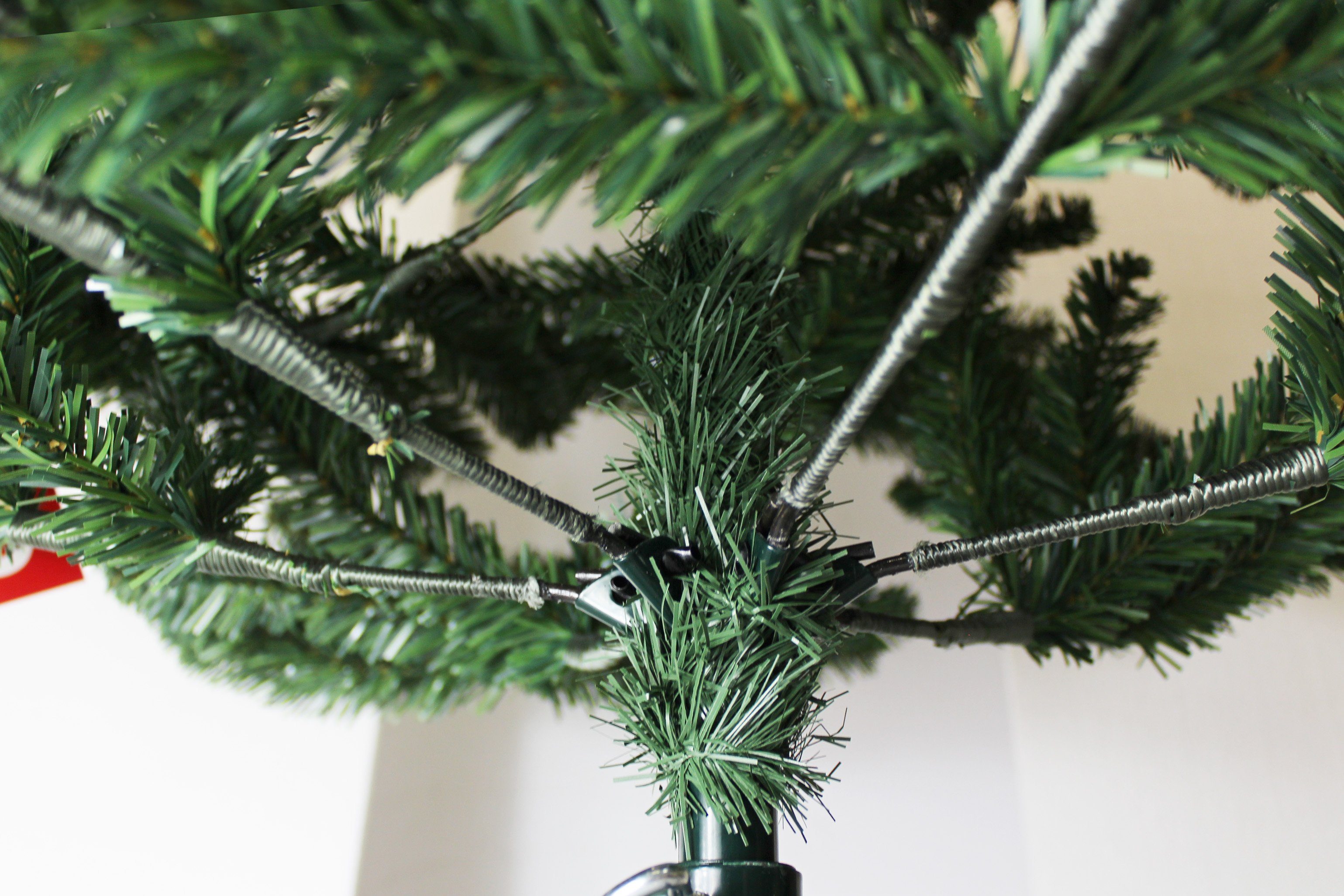 Montage Weihnachtsbaum Edeltanne, Klappbar realistisch, sehr mit Tannenbaum Christbaum einfache Künstlicher Arnusa Metall-Ständer,