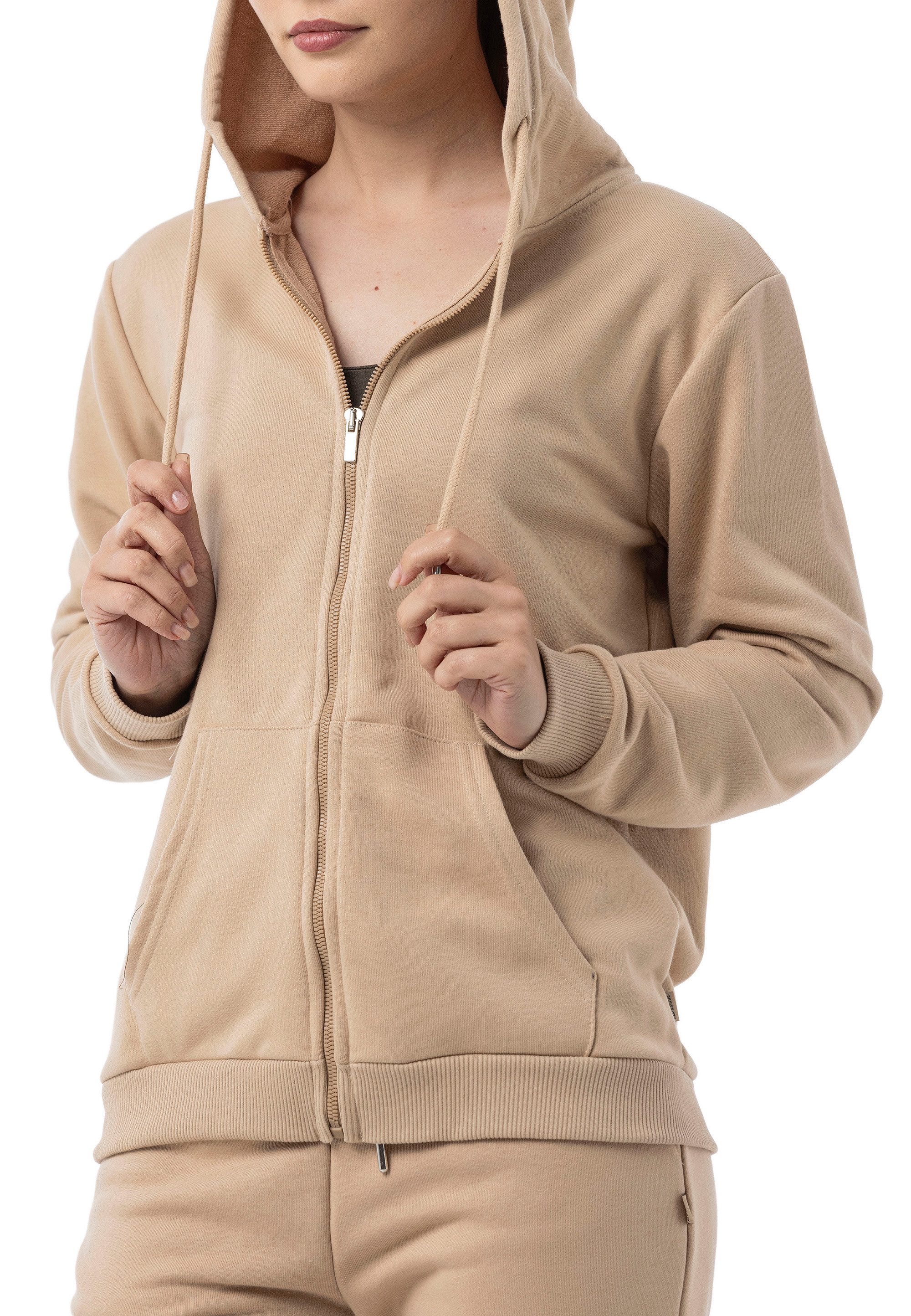 RedBridge Kapuzensweatjacke Basic mit Zipper und Kordelzug