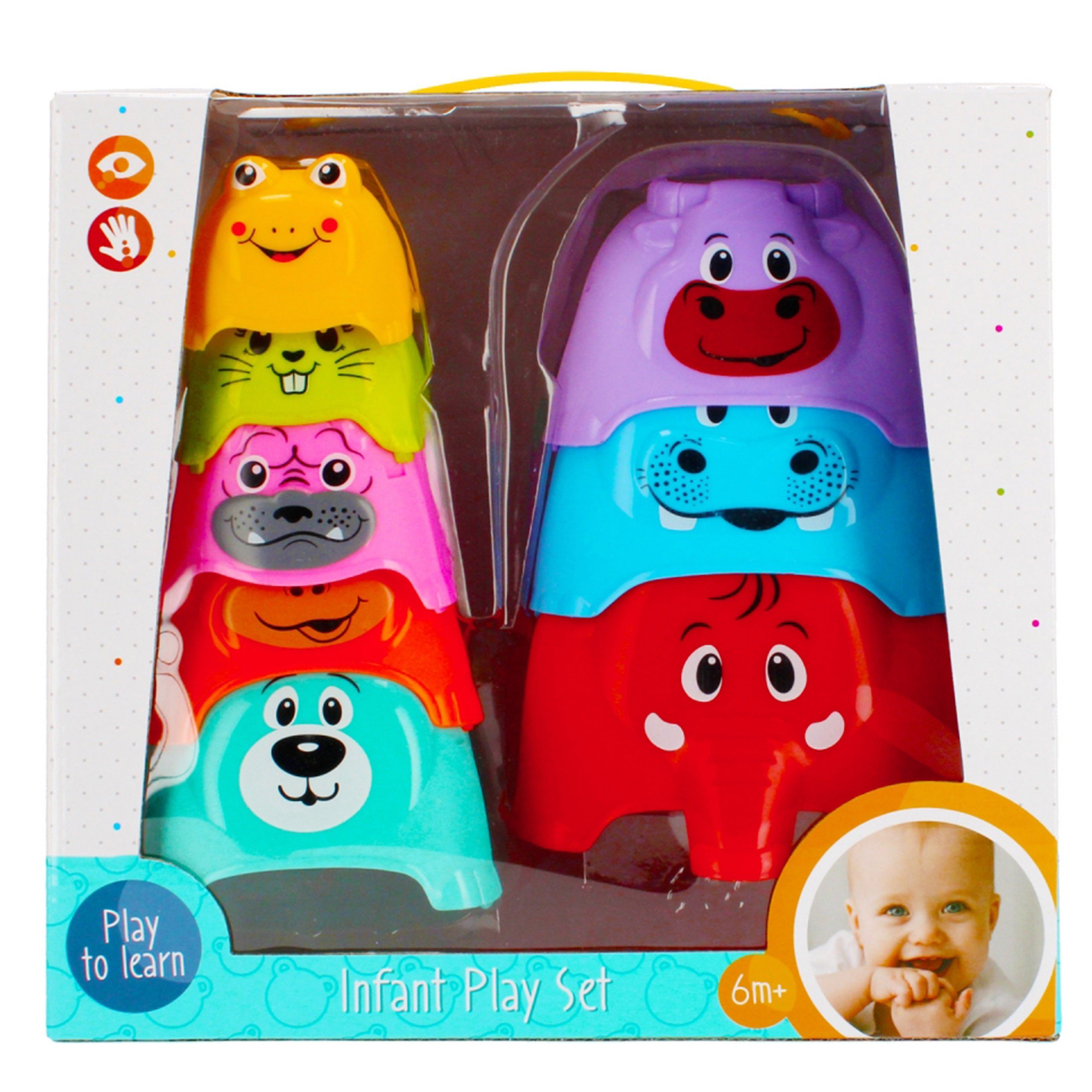 Lernspielzeug Bunte Tier-Stapelbecher, Lernspielzeug 6m+ BamBam