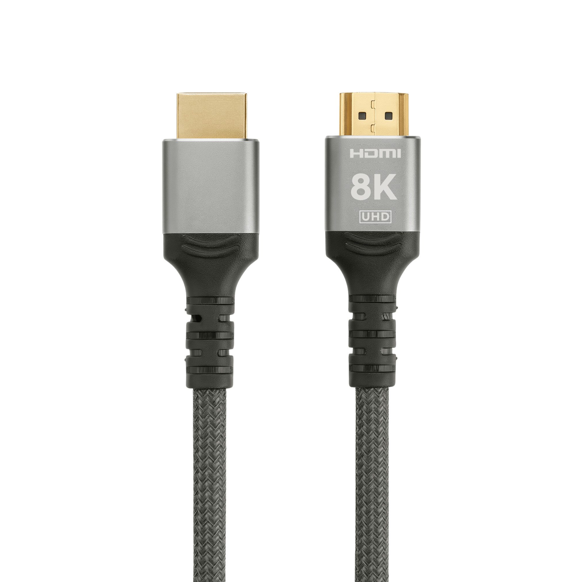 ProfiPatch ProfiPatch HDMI Kabel 8K60Hz UHD 0,5m grau 4K120Hz Goldkontakt Textil HDMI-Kabel, (50 cm)