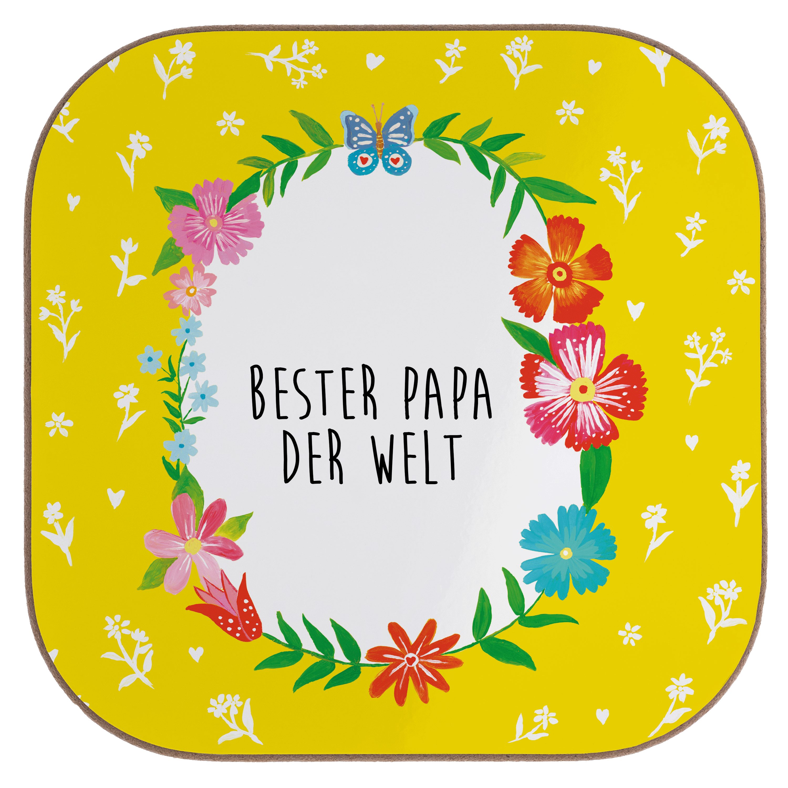 Mr. & Mrs. Panda Getränkeuntersetzer Daddy, Weiß Untersetzer Geschenk, Papa 1-tlg. Gläser, Eltern, - Bierdeckel, 