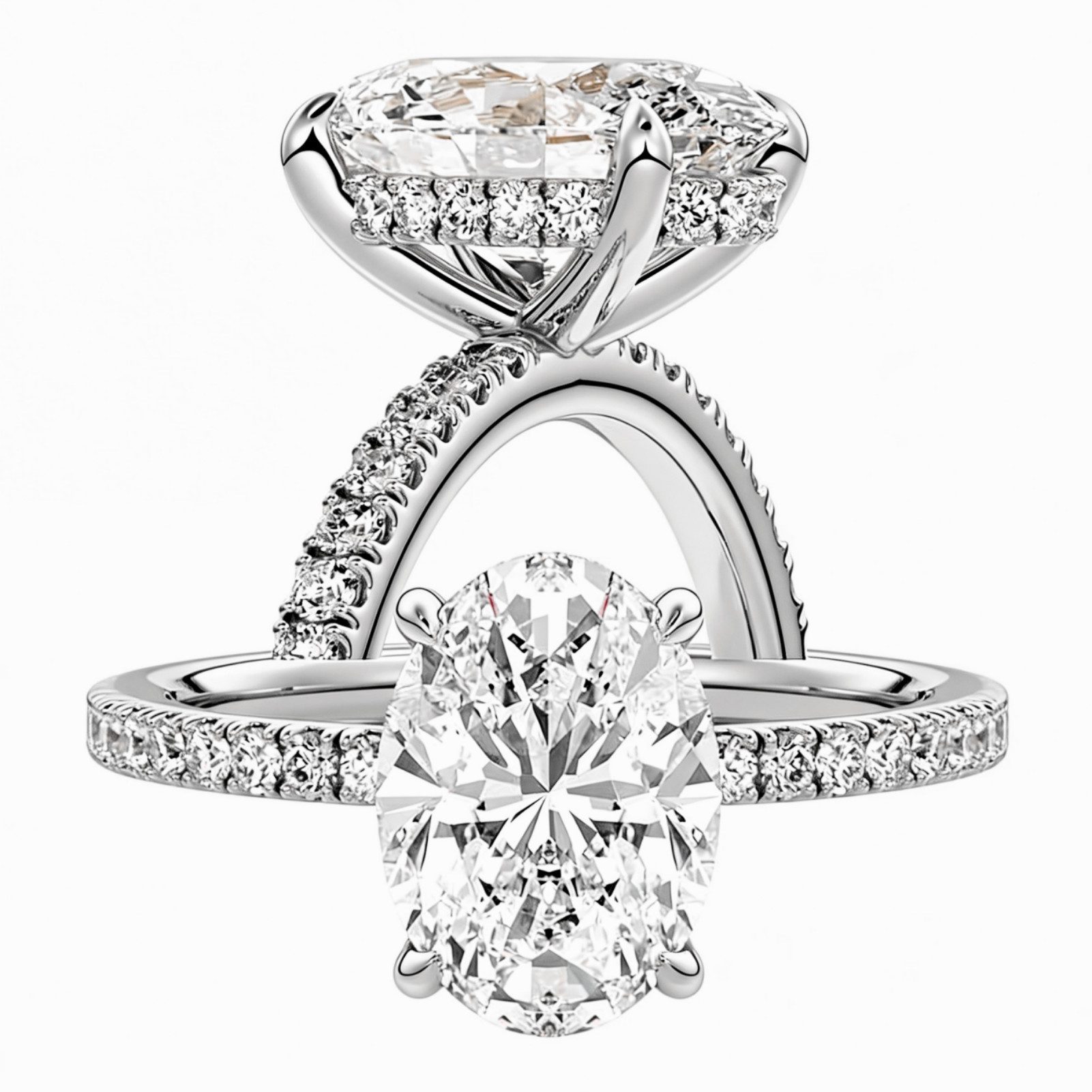 Jumpeak Diamantring Diamantring mit 1ct/2ct/3 ct, Damenring aus 585er Gold, Verlobungsring, Eheringe für Damen, Damenring aus Gold, Geburtstagsgeschenk, IGI