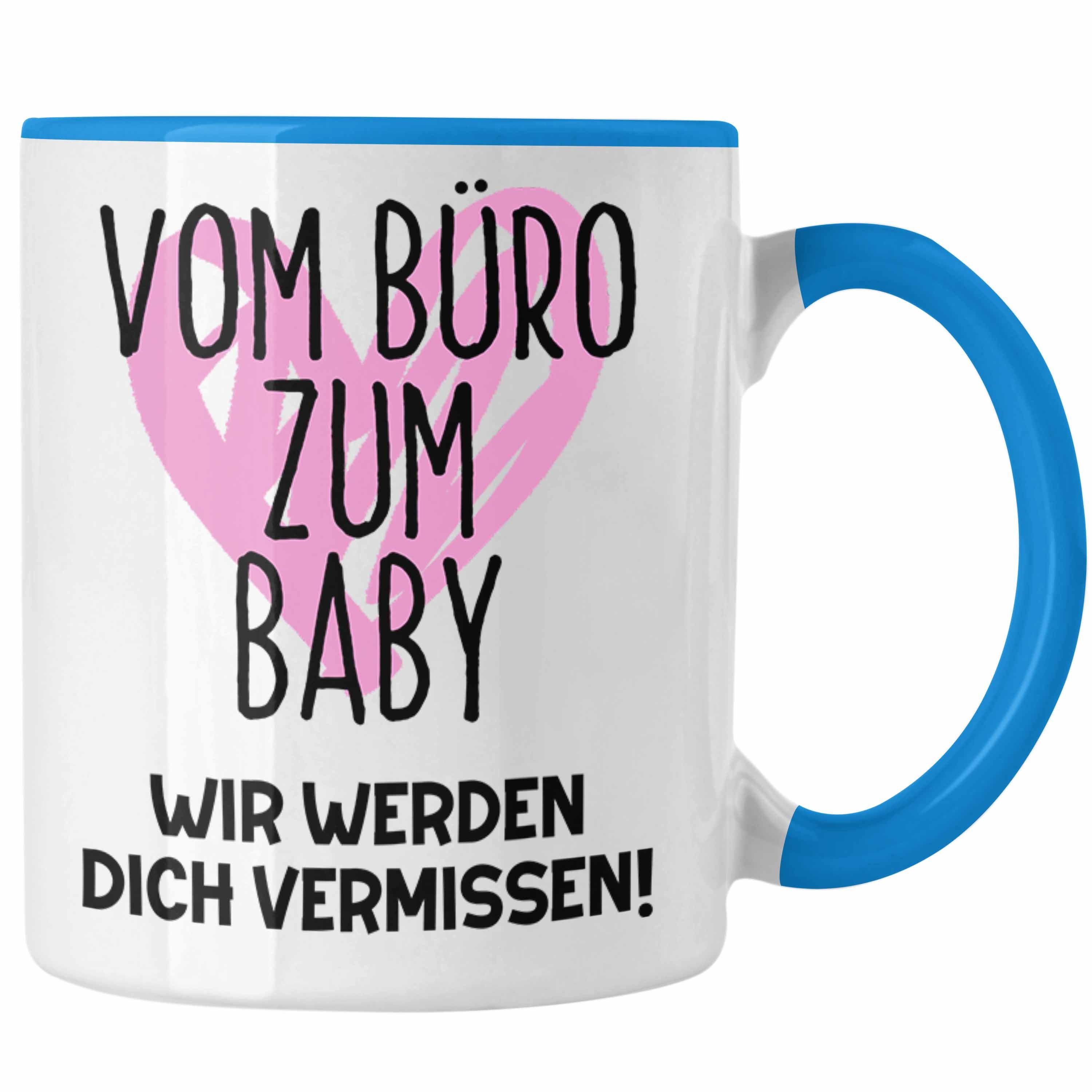 Mutterschutz Kollegin Werdende Tasse Abschieds Abschied Mama Tasse Trendation Geschenk Blau