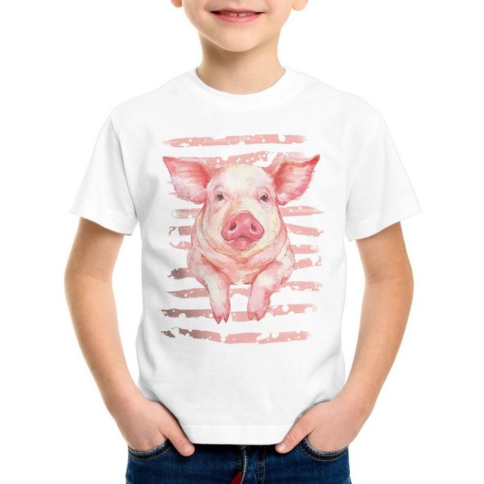 style3 Print-Shirt Kinder T-Shirt Schwein hausschwein ferkel bauernhof