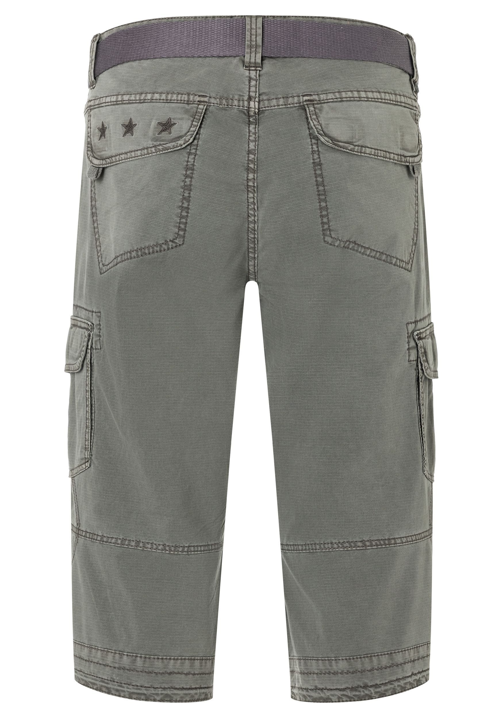 TIMEZONE Cargoshorts 3/4 Cargo loose fit Mid Waist Pants für Herren Baumwolle Normal Fit unifarben atmungsaktiv Reißverschluss