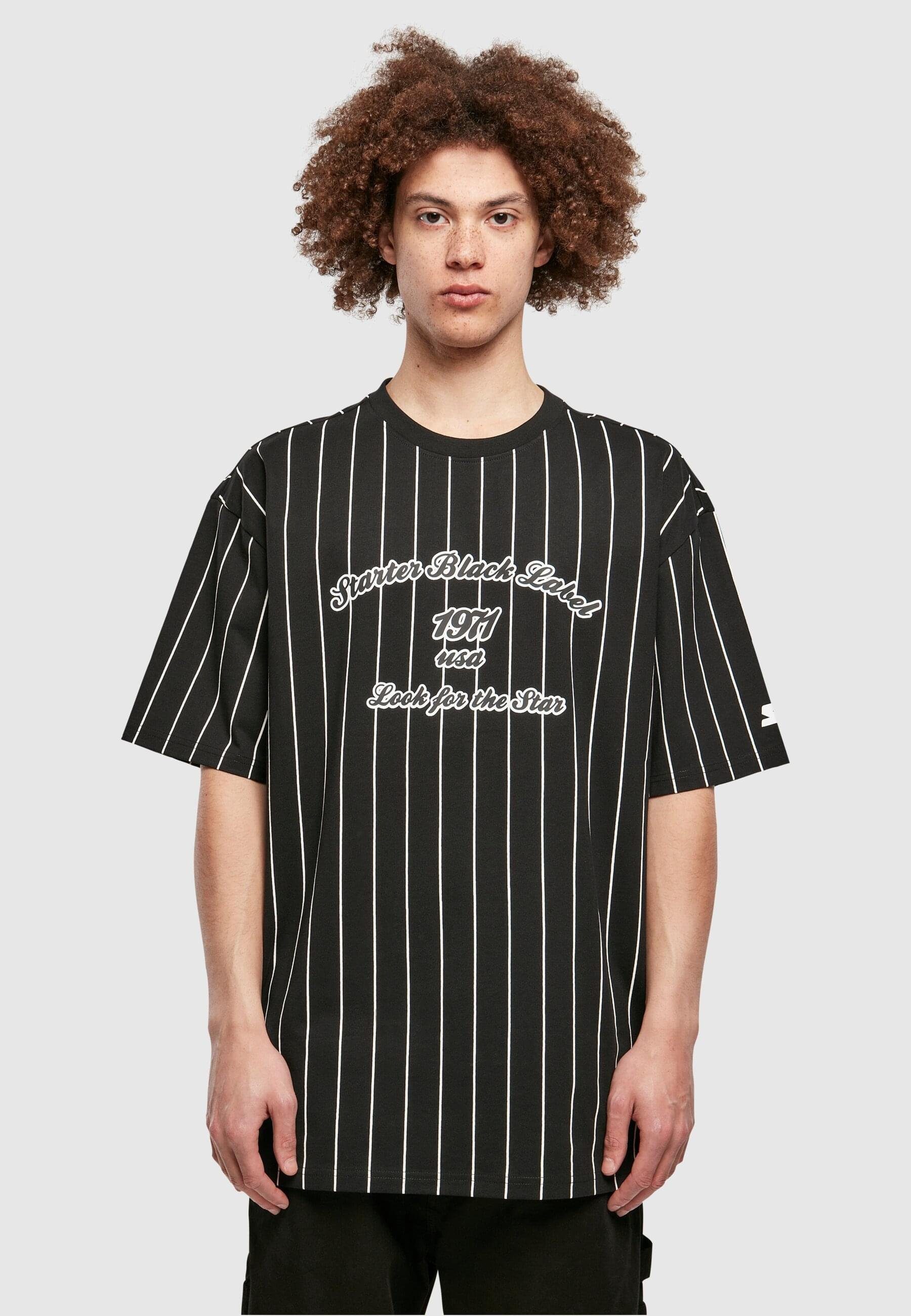 1971 Starter Starter Herren Tee Pinestripe T-Shirt Label (1-tlg) Black