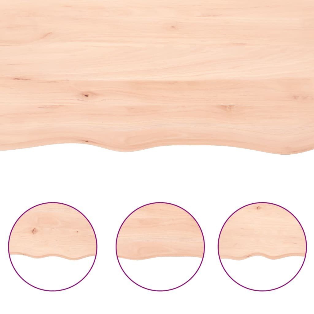 220x50x(2-6) cm St) (1 Baumkante Massivholz furnicato Tischplatte Unbehandelt