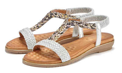 Vivance Sandale Sandalette, Sommerschuh mit geflochtenen Riemchen und weichem Fußbett