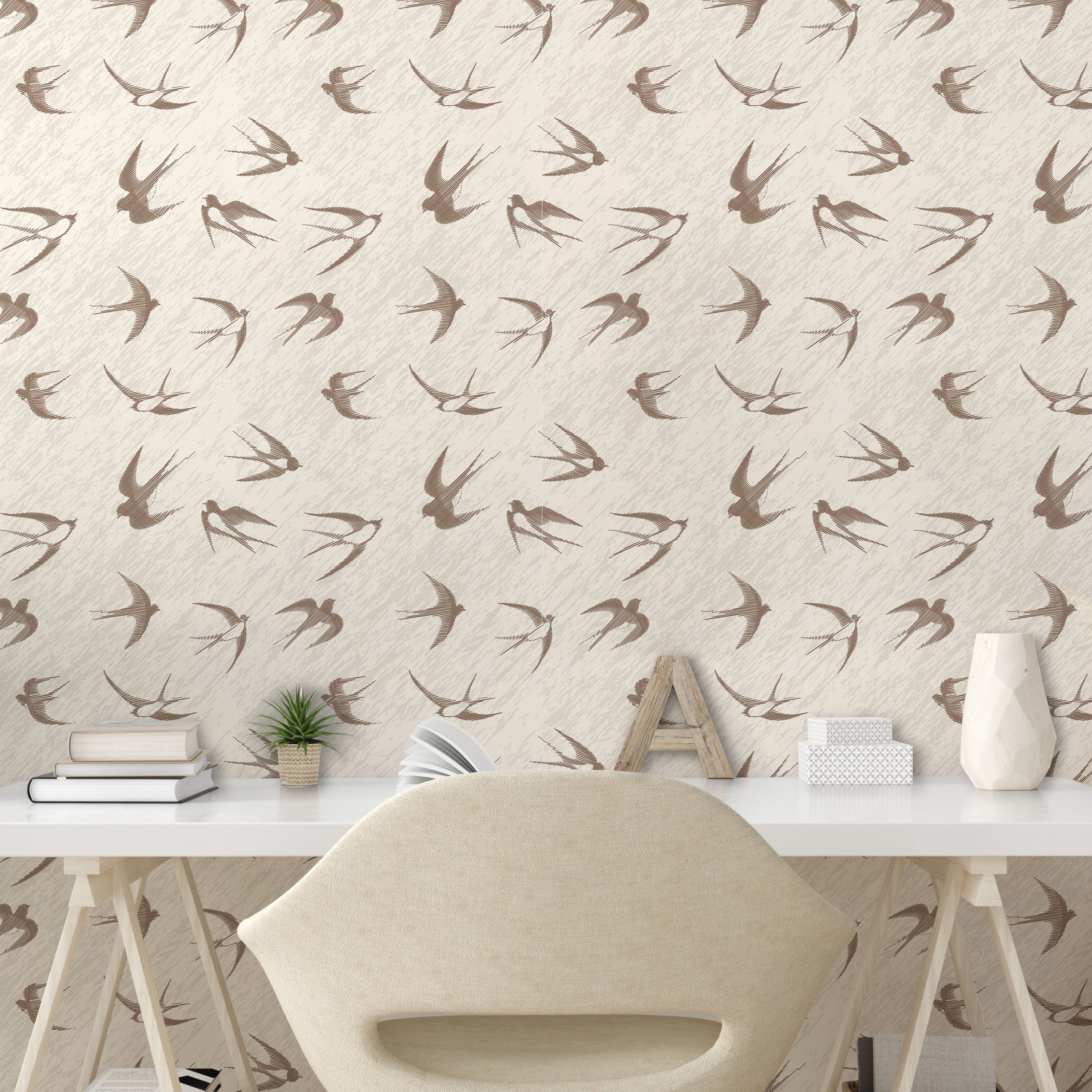 Abakuhaus Vinyltapete selbstklebendes Wohnzimmer Küchenakzent, Birds flying Abstrakt