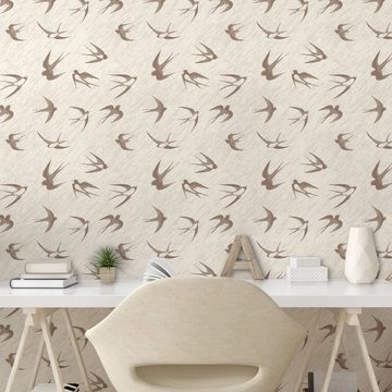 Abakuhaus Vinyltapete selbstklebendes Wohnzimmer Küchenakzent, Abstrakt flying Birds