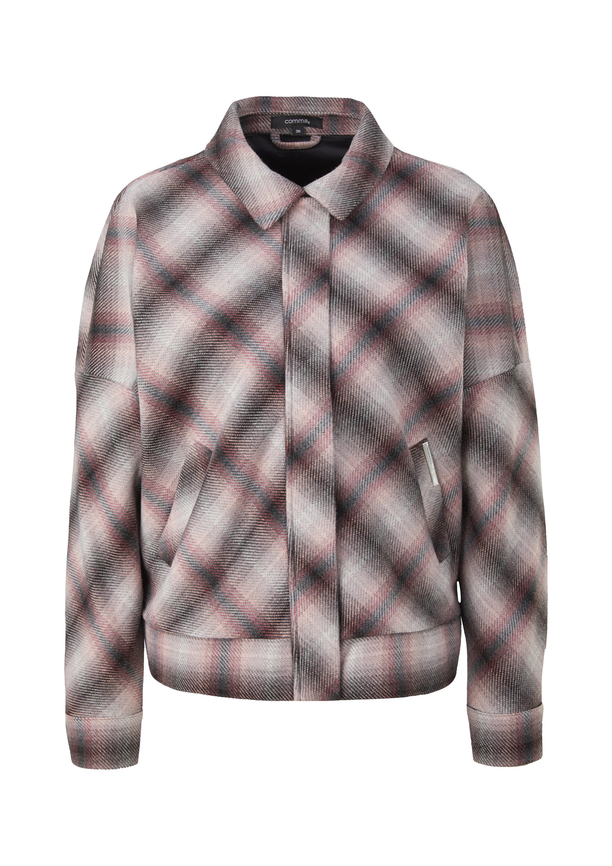 comma Funktionsjacke Indoor-Jacke Blouson mit Karomuster