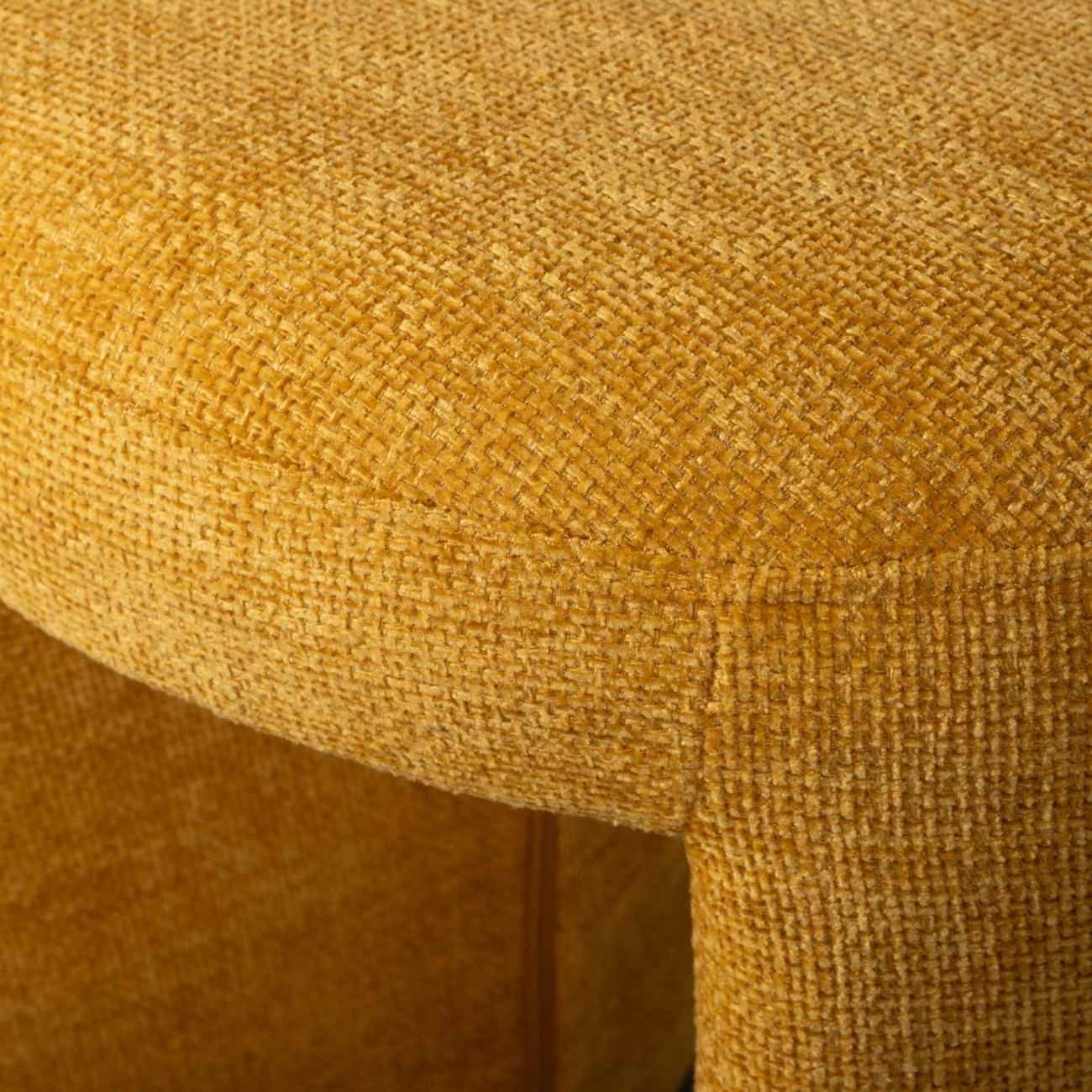 WOOOD Hocker Charlie aus Chenille-Stoff, Gelb günstig online kaufen