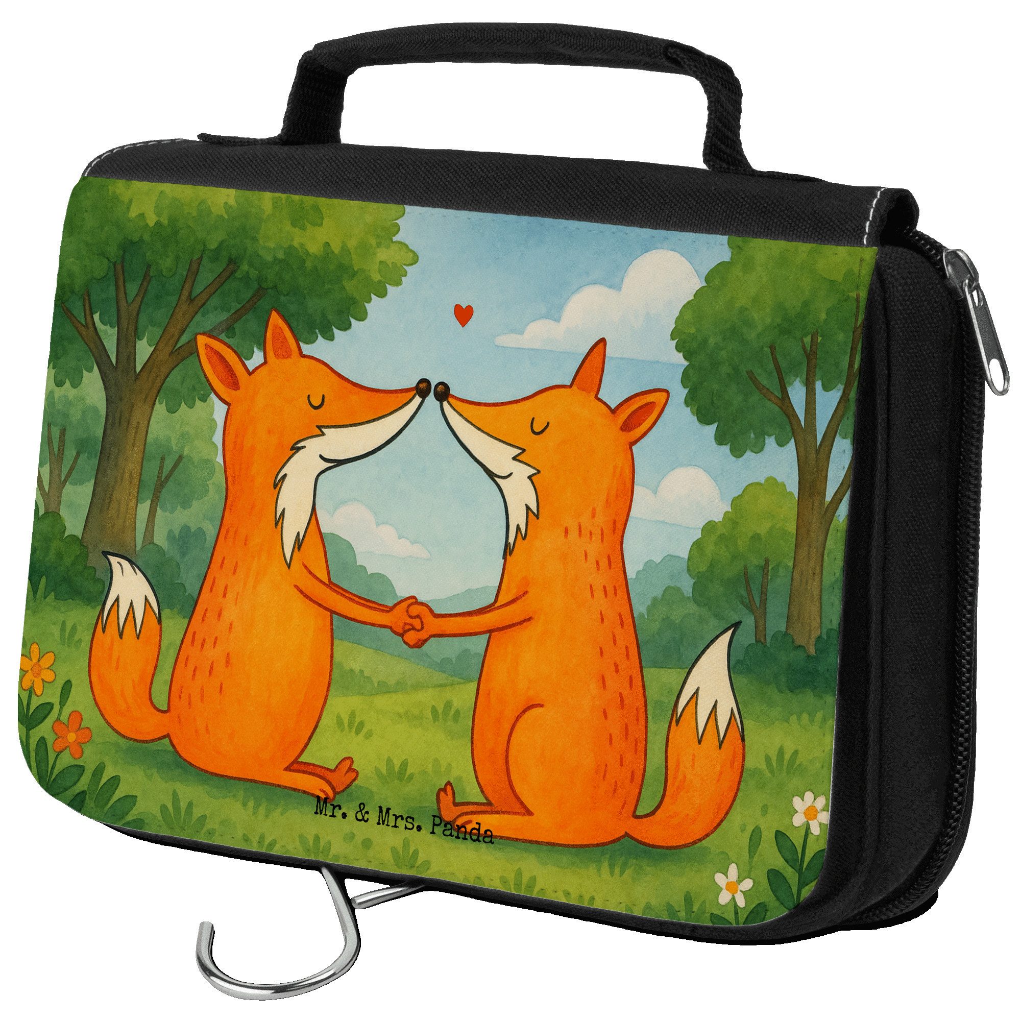 Kulturbeutel Füchse Liebe Design, Kulturbeutel, Weiß, Fuchs, Kulturtasche, beautyc