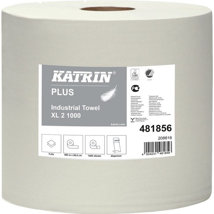 KATRIN Papierhandtuch KATRIN® 481856 Putztuchrollen Plus XL2 white - 2 R