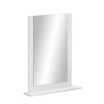 Lomadox Badspiegel JASLO-80, Badezimmer Spiegel in kreideweiß mit Ablage, B/H/T: 60/78/13,5 cm