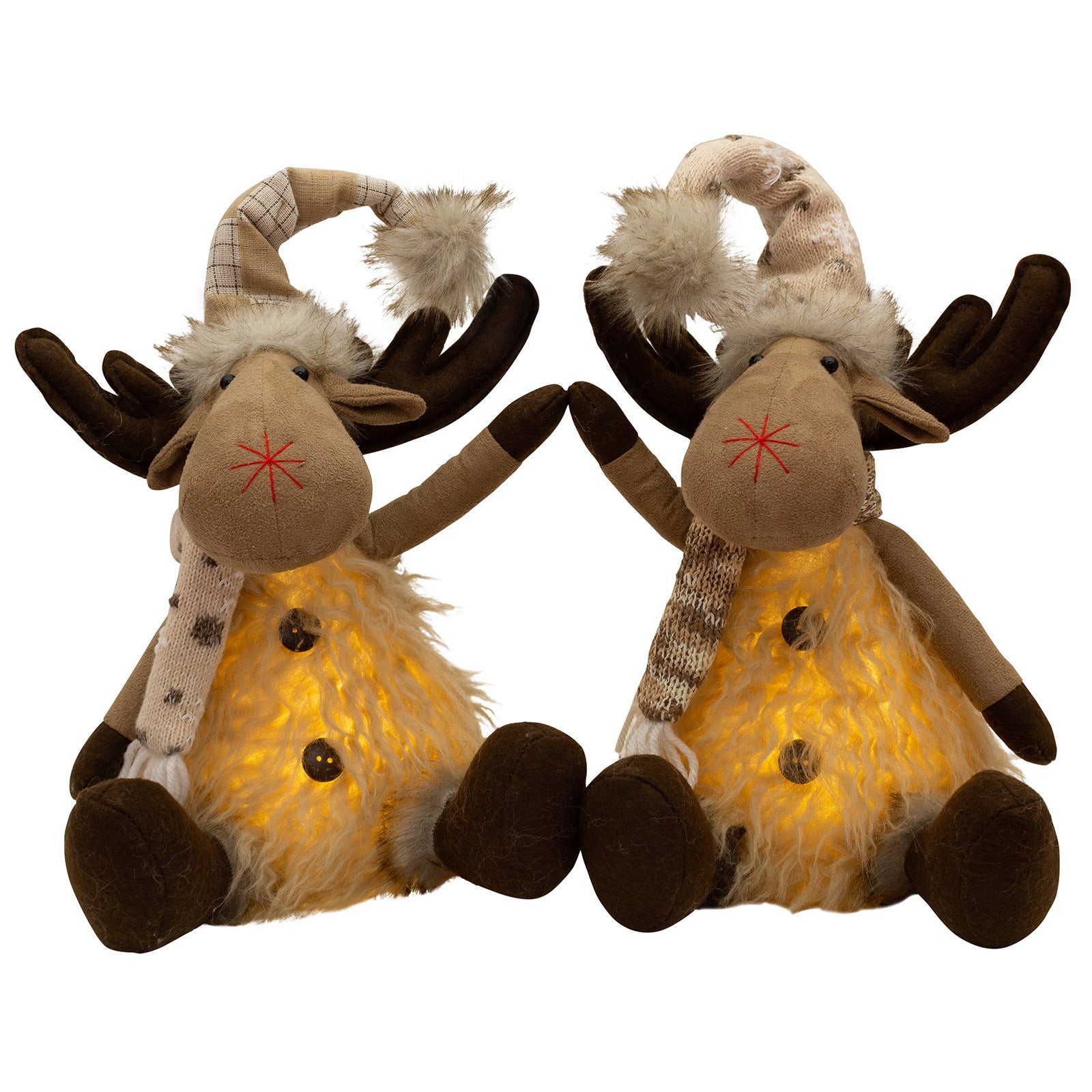 Christmas Paradise Weihnachtsfigur Elch mit LED 27 cm (40 cm) (Rentier, 2 St., Pärchen), Weihnachtsdeko, beige, leuchtet