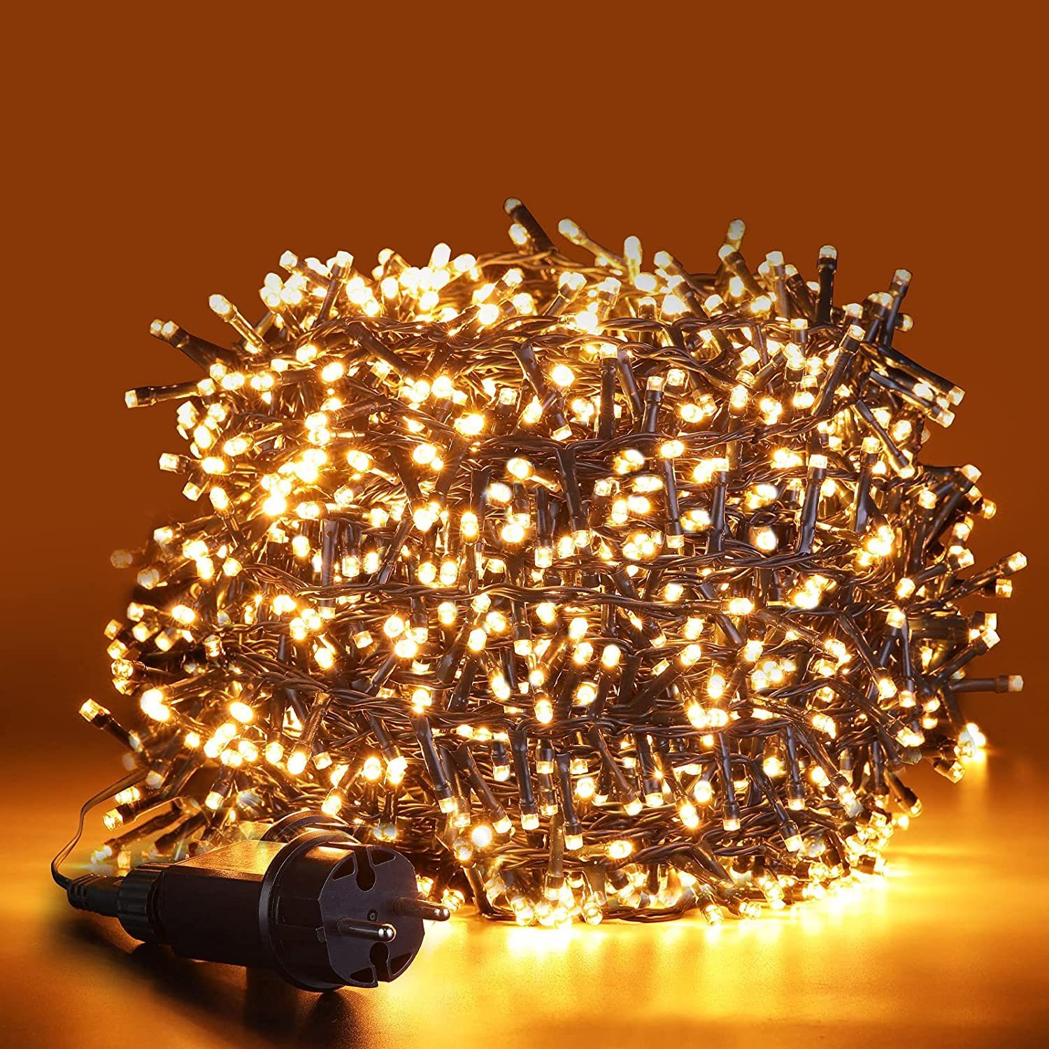 Elegear LED-Lichterkette »LED Weihnachtsbeleuchtung Außen Lichterkette  warmweiß«, 100-flammig, Lichterkette Außen mit IP44 Wasserdicht für Garten