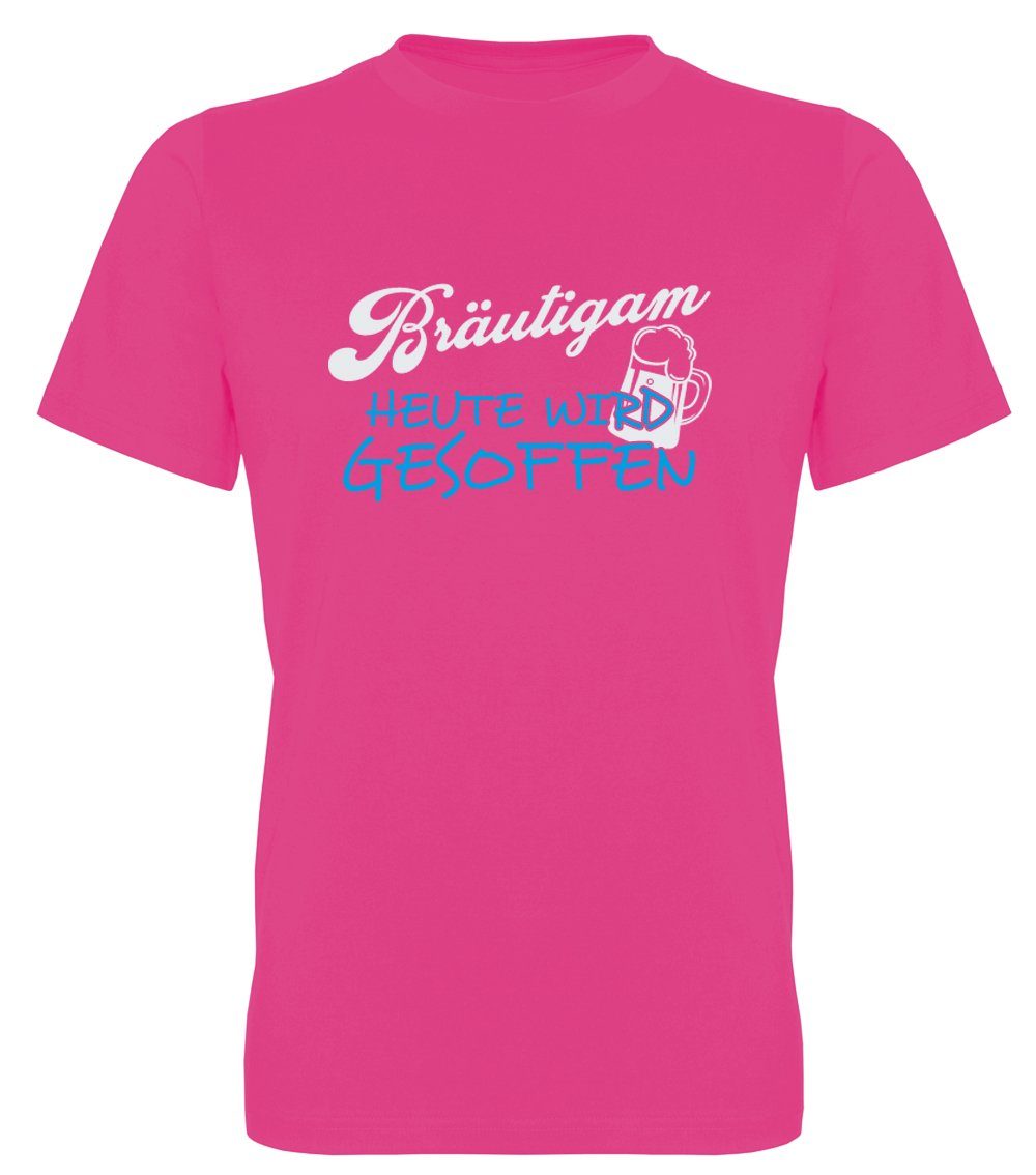 G-graphics T-Shirt zum Junggesellen-Abschied - Bräutigam – Heute wird gesoffen Herren Bräutigam-T-Shirt zum JGA / Poltershirt