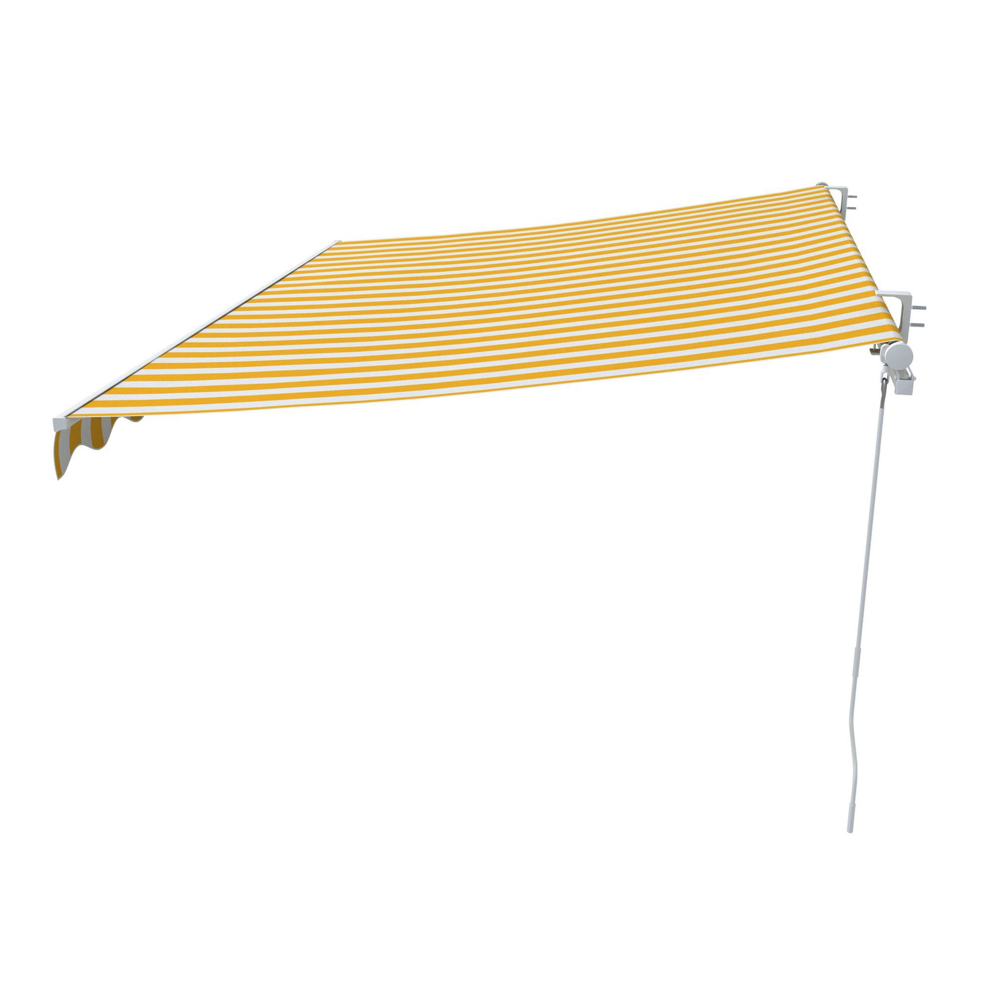 paramondo Gelenkarmmarkise Gelenkarmmarkise 295x200cm Markise Terrasse Sonnenschutz Gelb Weiß (1-St) 200 und 250 cm Ausfall, Montage an Decke und Wand