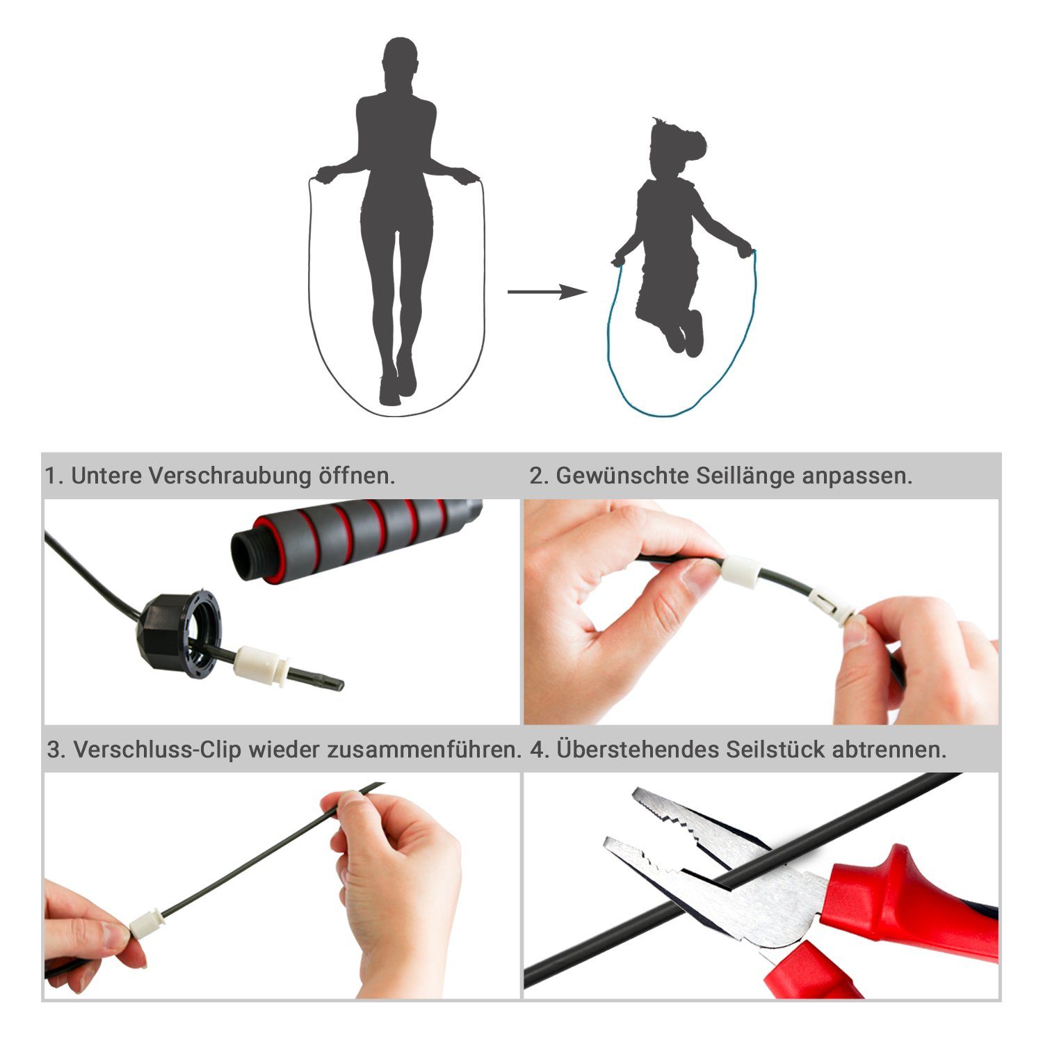 AsVIVA Springseil kugelgelagert AsVIVA JR1, Speed Rope, Seillänge: 276 cm