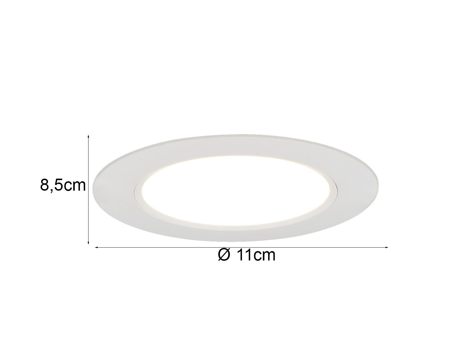TRIO Leuchten LED Einbaustrahler 230V ohne Trafo, IP44, Ø 11cm, Dimmbar, LED fest integriert, Warmweiß, Extra Warmweiß, Neutralweiß, Bad-Lampe Decke Badezimmer LED Deckenleuchte IP44