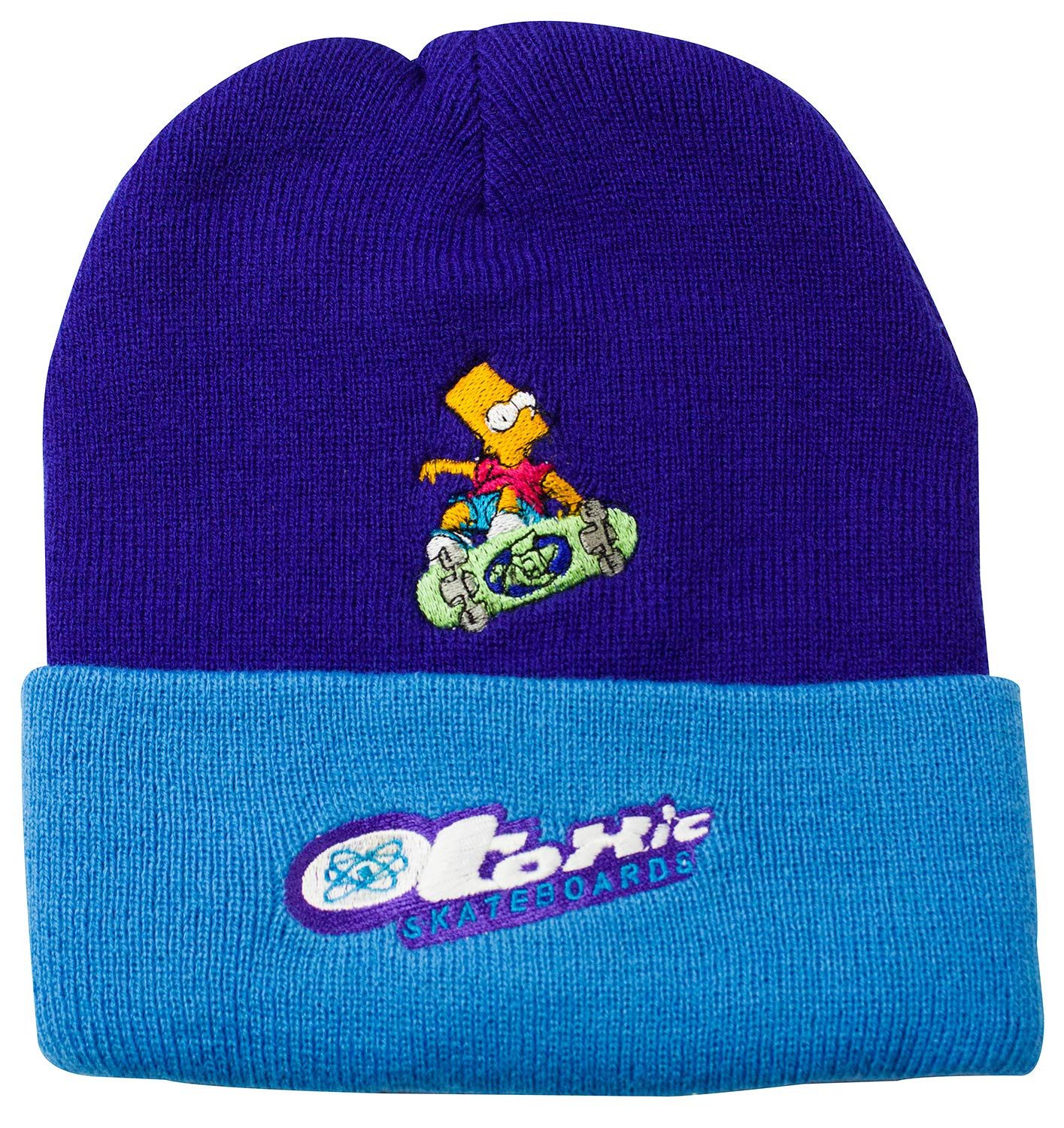 King Kameha Beanie Wintermütze Bart Toxic, violett mit hellblau mit lizenzierter Stickerei