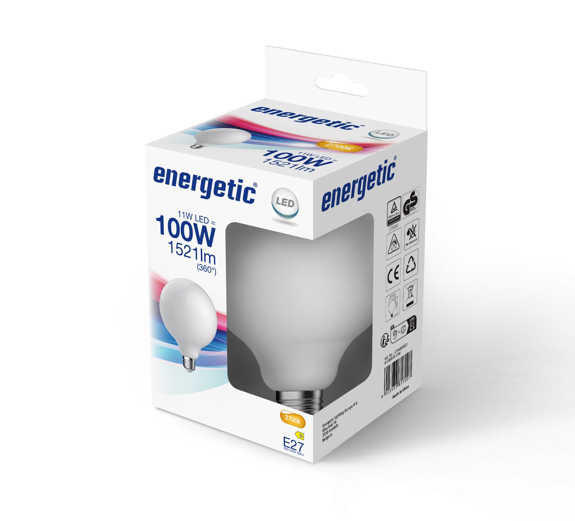 ENERGETIC LED-Leuchtmittel E27 G120 2700K 1521Lm günstig online kaufen