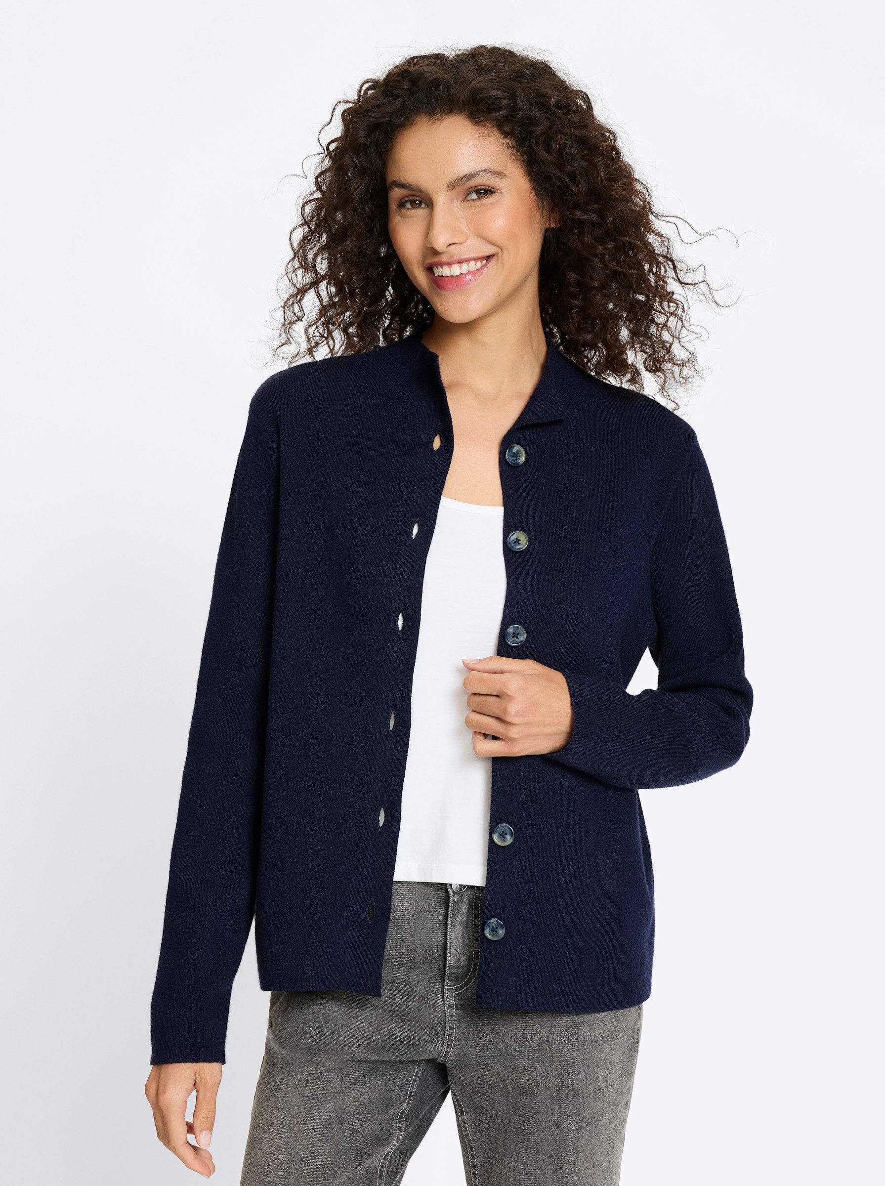 Strickjacke Cardigan Langarm Feinstrick