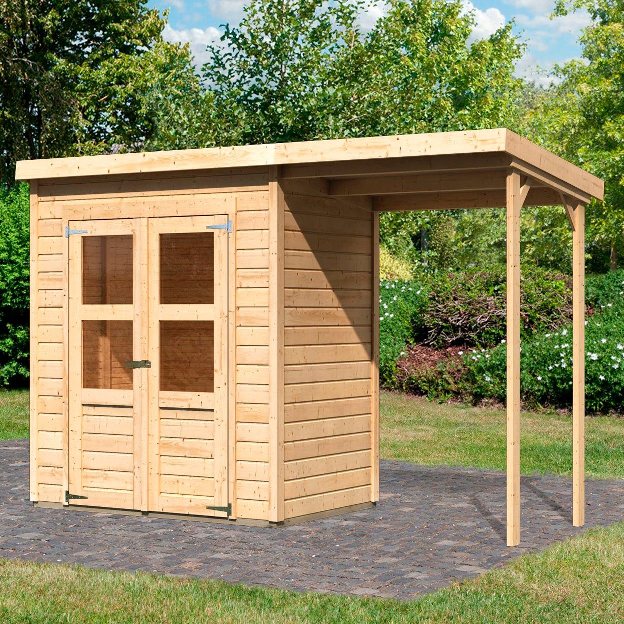 Karibu Gartenhaus Baggersee 1, BxT: 329x142 cm, (Set)