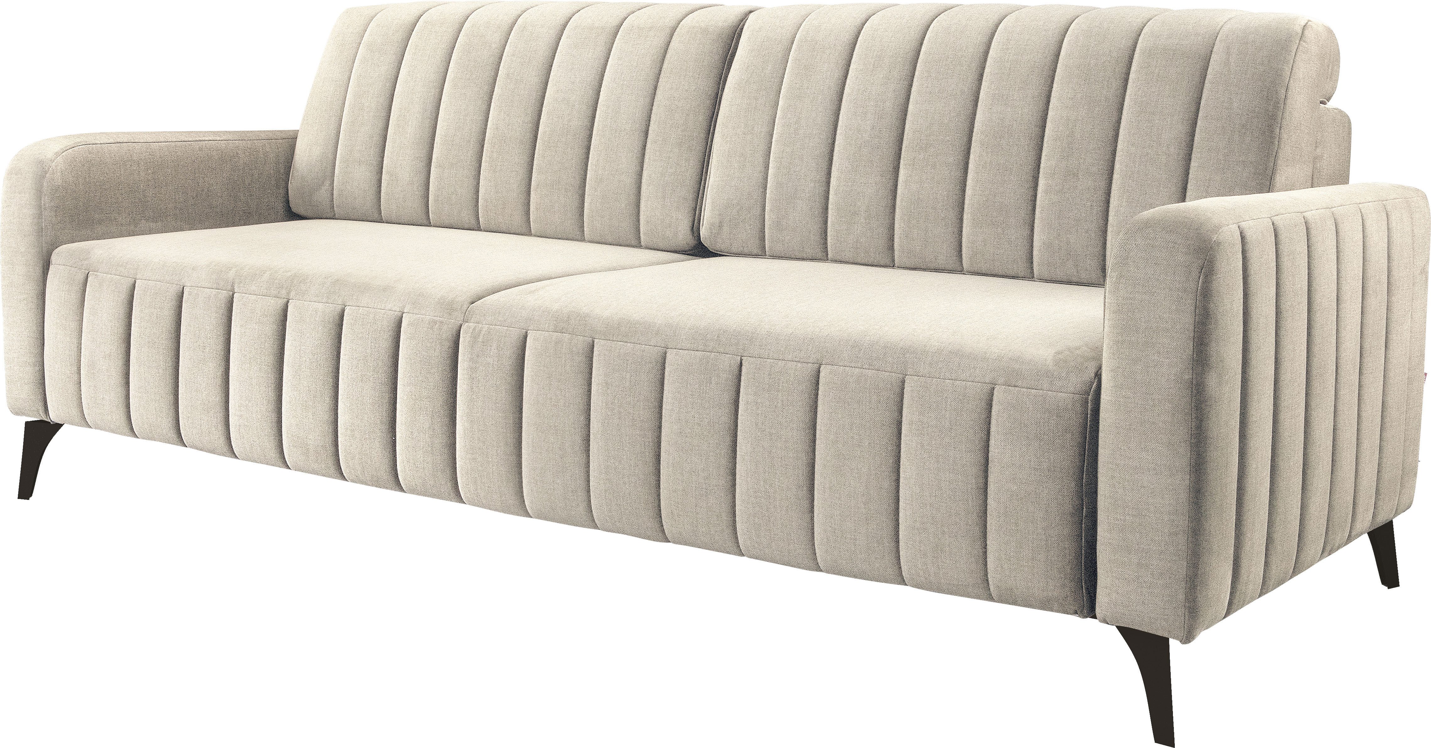 exxpo - sofa fashion 3-Sitzer, Schlafsofa mit Bettfunktion und Bettkasten, komfortabler Federkern