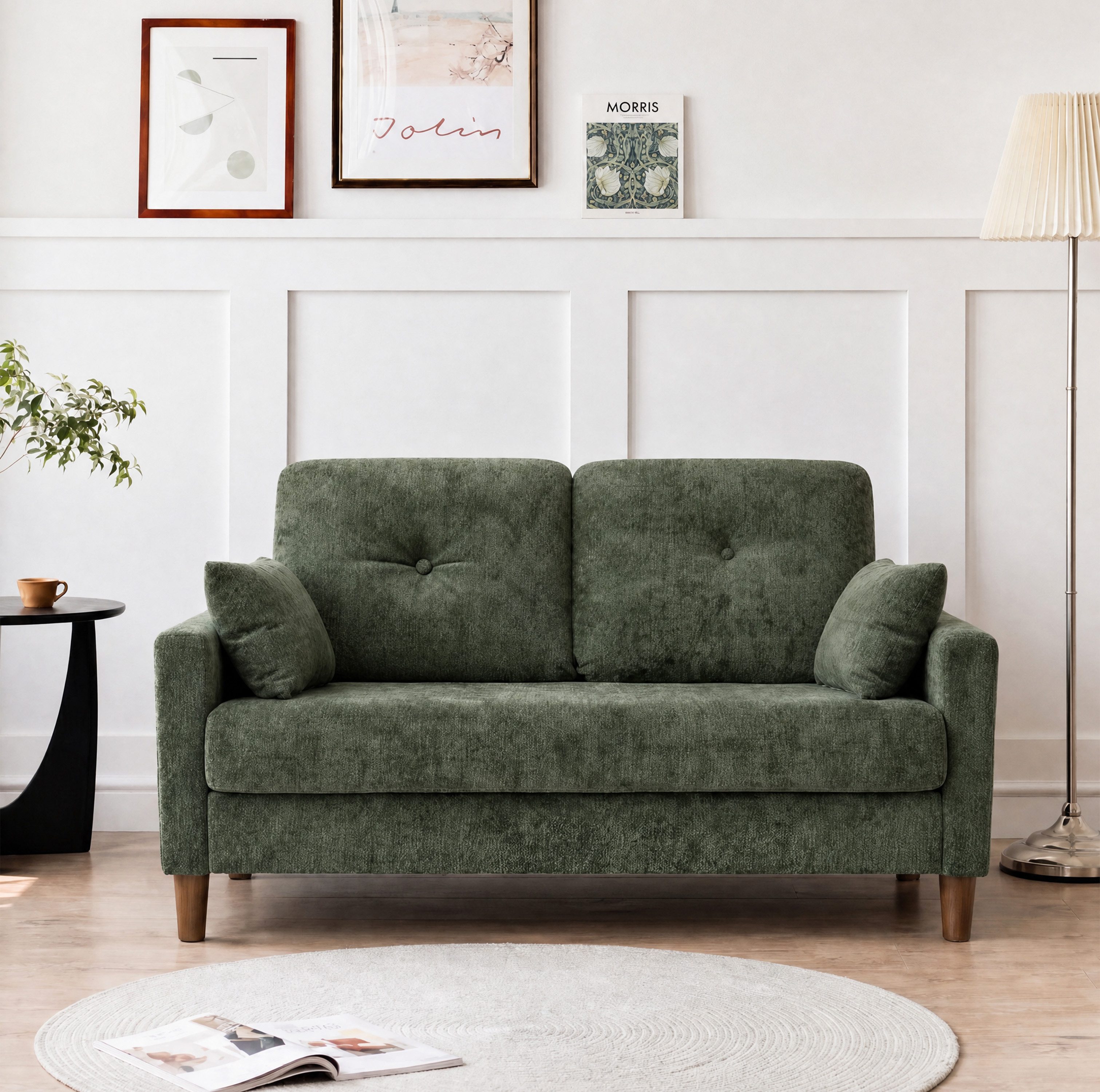 Vipbear Sofa 2-Sitzer Sofa mit Seitentaschen, kompakt für kleine Räume, 120cm, 1 Teile