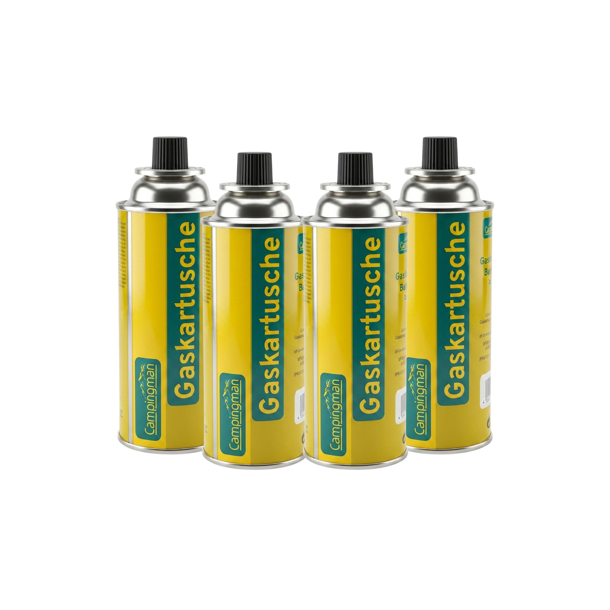 campingmann Gaskartuschen 227g MSF-1A im –Unkrautbrenner & Gasgeräte, 4 St., Butangas Kartusche mit Ventil für Campingkocher