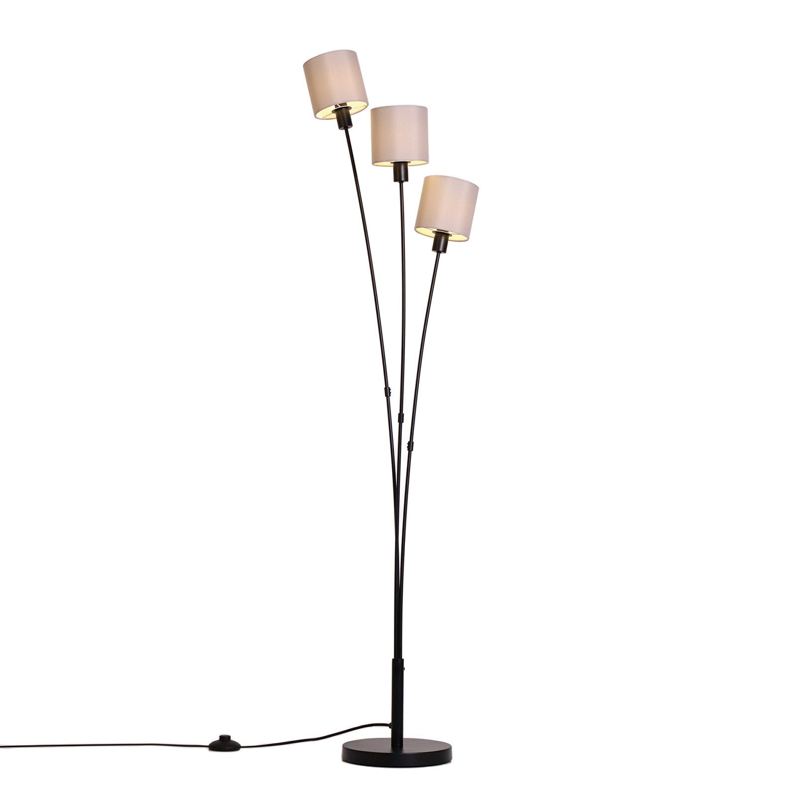 OTTO home Stehlampe Avveline - Textilschirm Stehleuchte, ohne Leuchtmittel, H. 150 cm, 3-flammig, Stoffschirm Ø 12 x 11,5 cm, Fassung E14