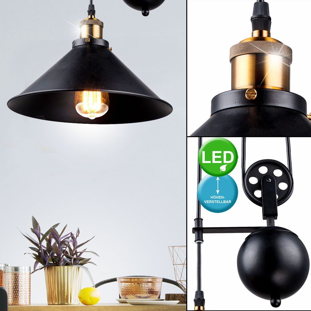 etc-shop LED Pendelleuchte, Leuchtmittel inklusive, Leuchte Lampe Pendel LED Strahler Beleuchtung Warmweiß, Decken Hänge Flaschenzug