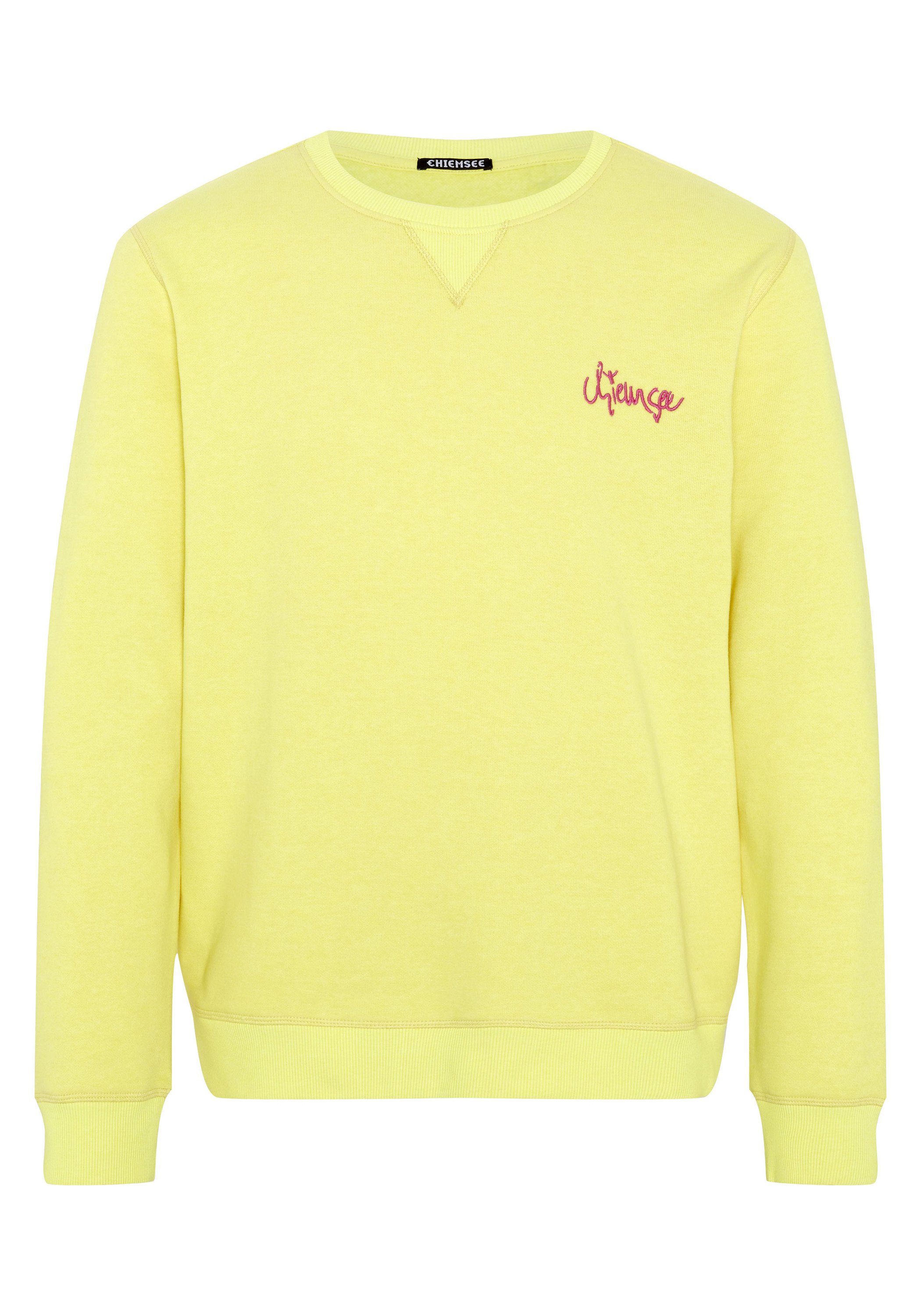 Sweatshirt mit 1 Sweatshirt gelb aus Chiemsee Logo-Print Baumwollmix