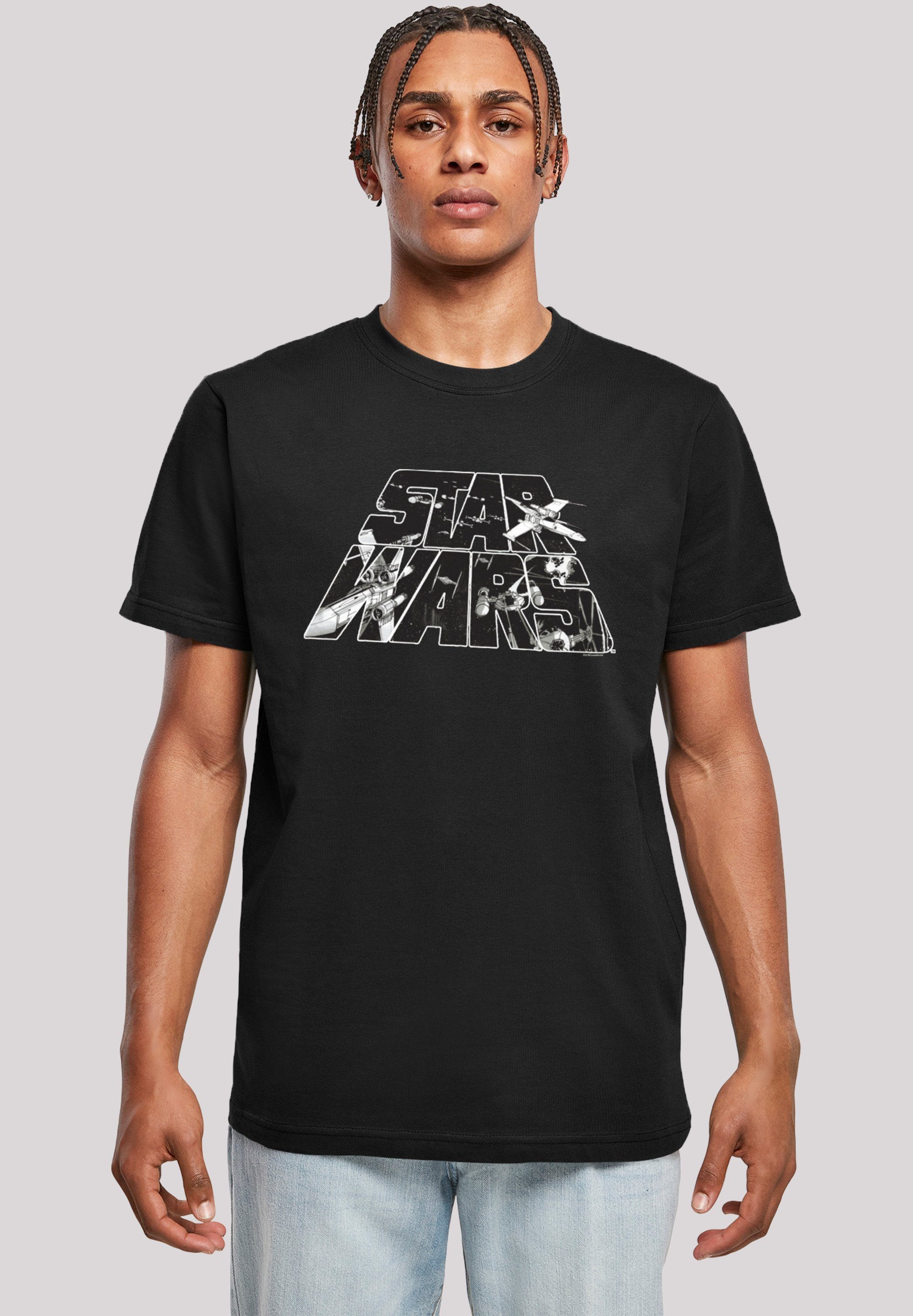F4NT4STIC T-Shirt Star Wars Logo Space Sketch Herren,Premium Merch,Regular-Fit,Basic,Bedruckt