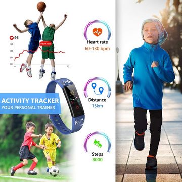 Dwfit Fitness-Tracker für Kinder Mädchen Jungen Teenager, IP68 wasserdichter Smartwatch (Andriod iOS), Mit Schrittzähler Herzfrequenz-Schlaf-Monitor 11 Sport-Modi Gesundheit