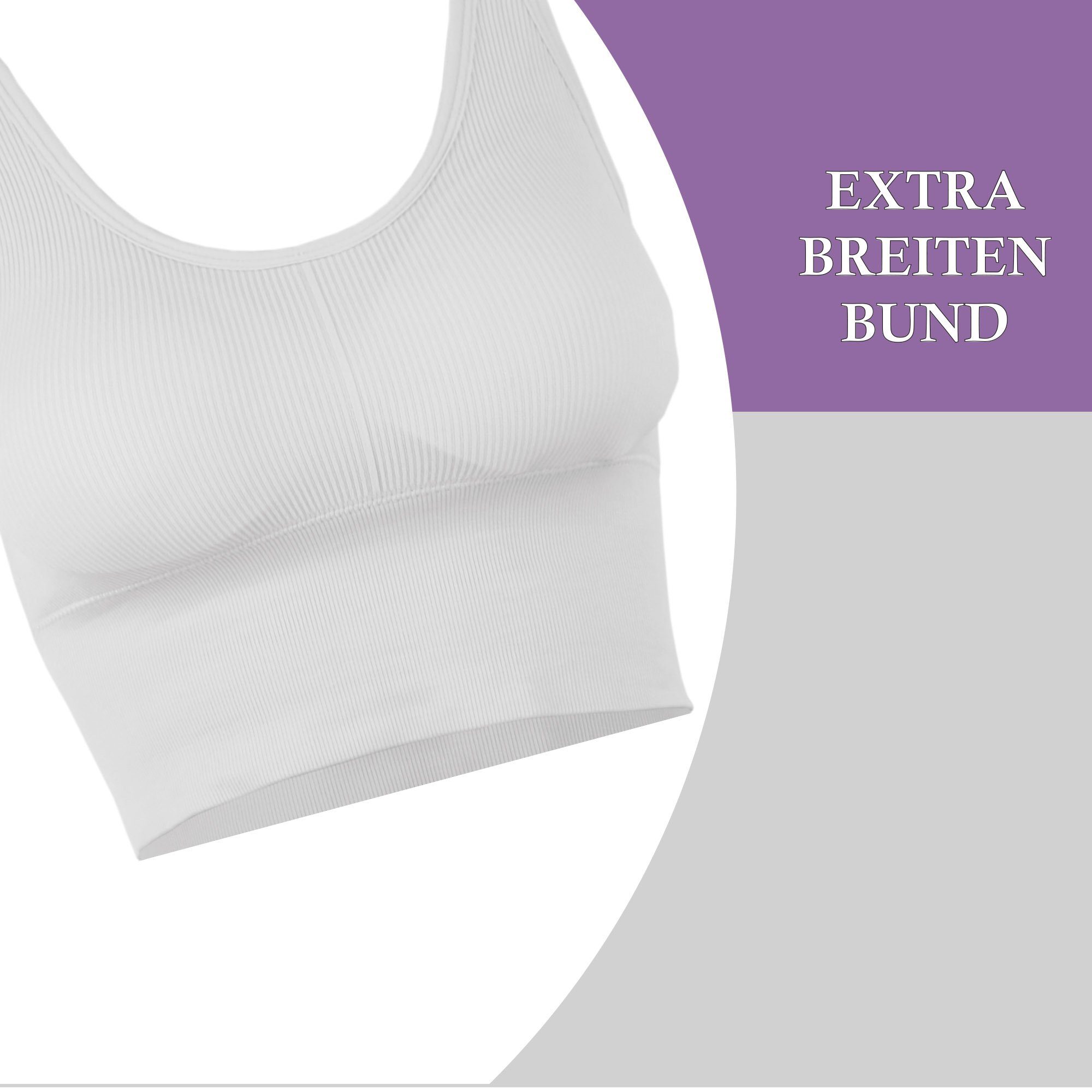 hemmy Fashion Push-up-BH Komfort BH - mit breiten Unterbrustband Damen Basic Wohlfühl BH "mit Push-Up" Sport Bralette - ohne Bügel