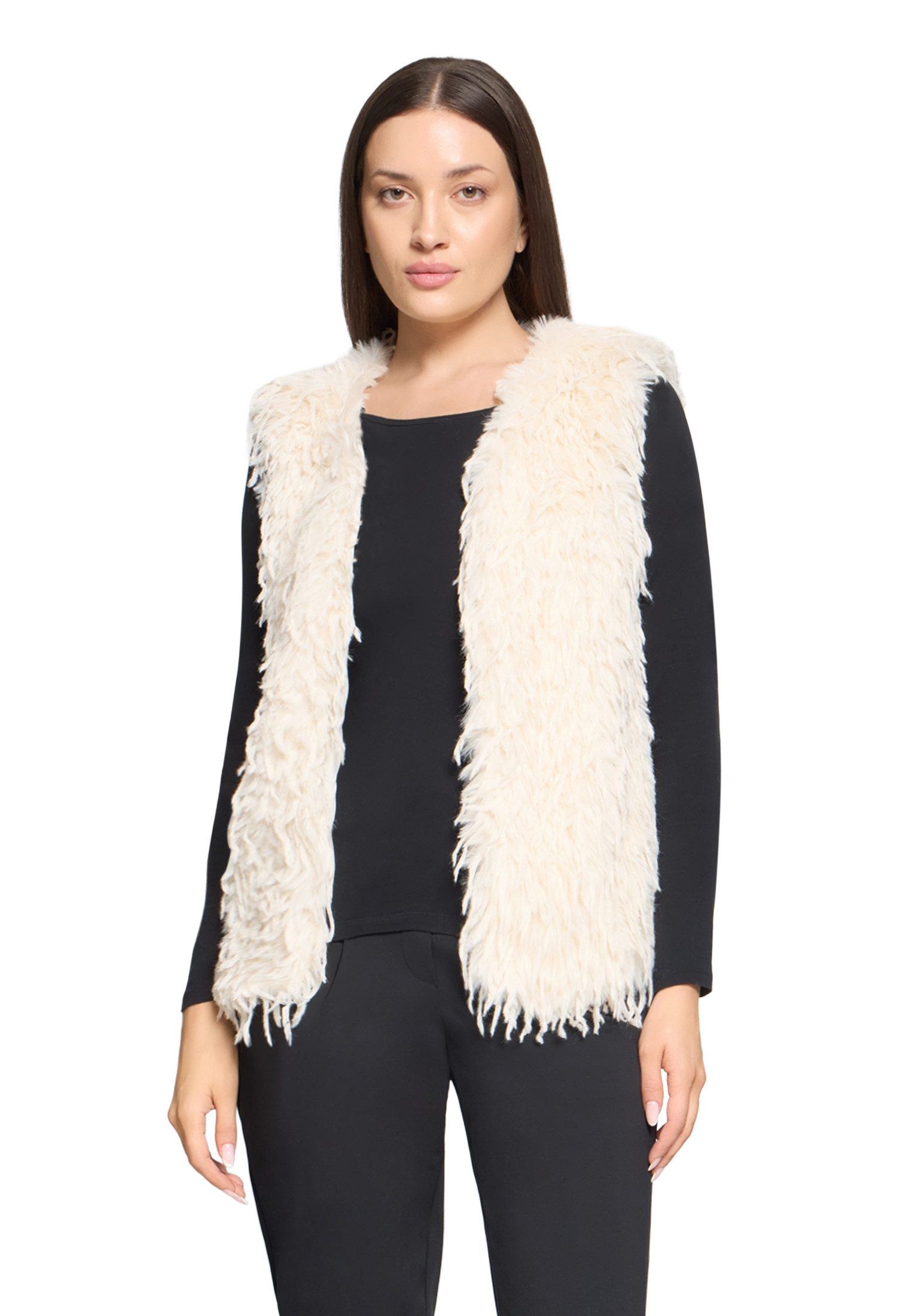 Betty&Co Plüschweste Damen mit Fransen