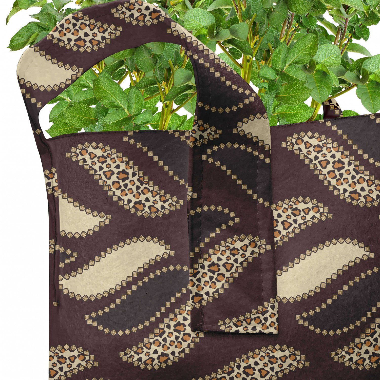 Abakuhaus Pflanzkübel hochleistungsfähig Stofftöpfe mit für Pflanzen, Cheetah-Haut-Muster Griffen afrikanisch Safari