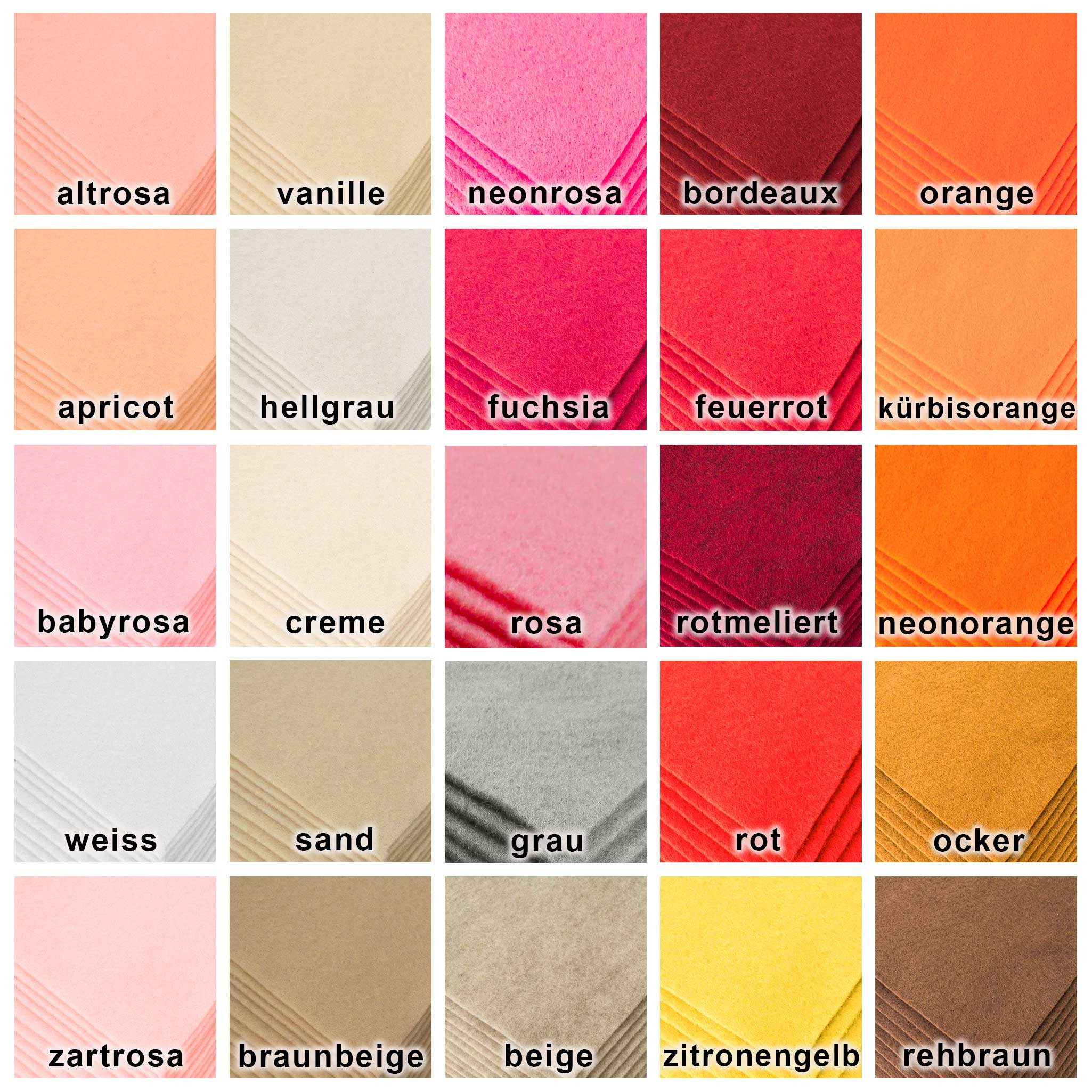 maDDma Bastelfilz Bastelfilz Bögen 10er-Pack Filz A4 Stärke 1,5-2mm Filzplatte, feuerrot