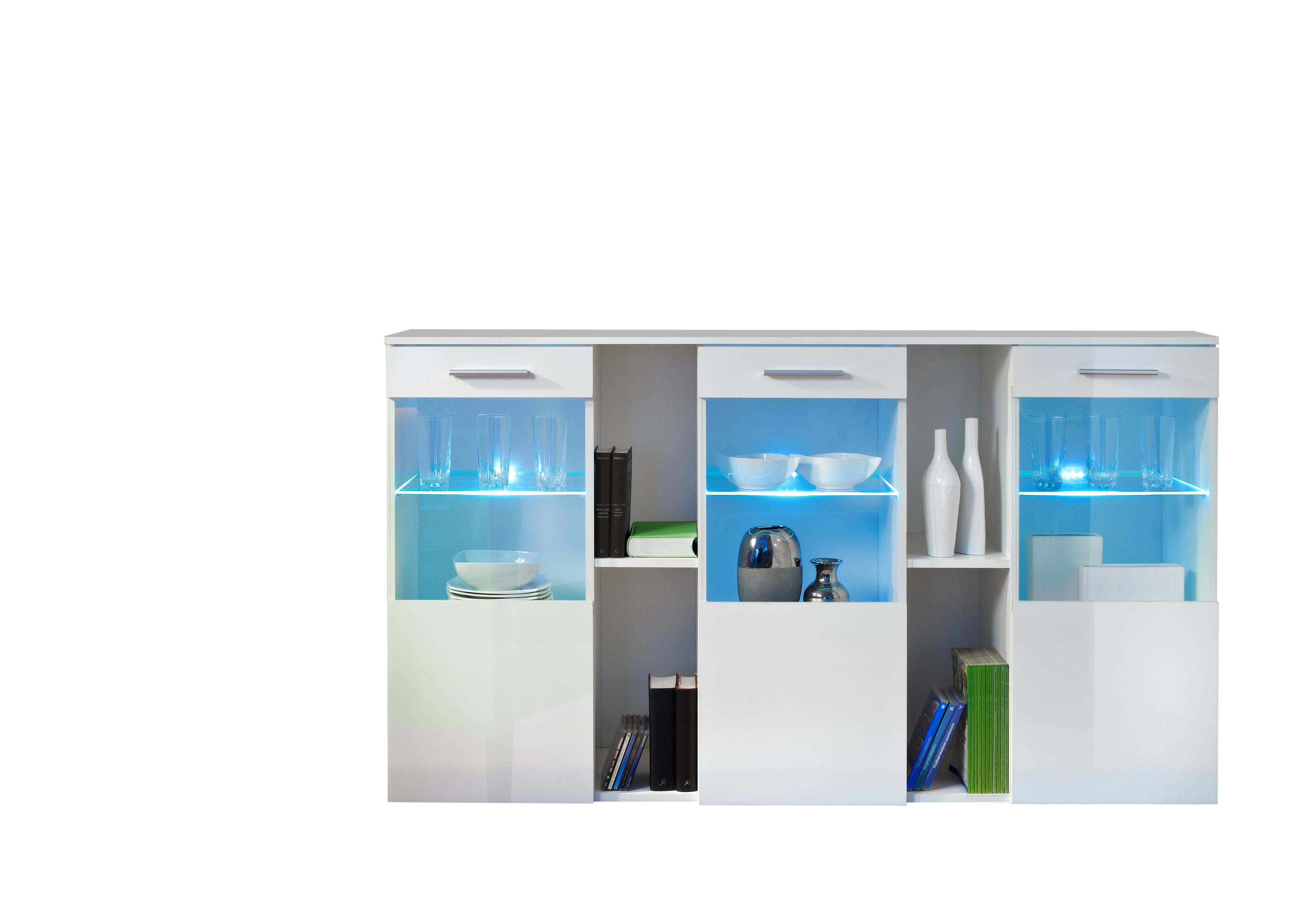 ASM-Moebel Kommode Kommode SB DORADE mit Hochglanz Fronten und LED Beleuchtung, Mit Hochglanzfronten und Led Beleuchtung