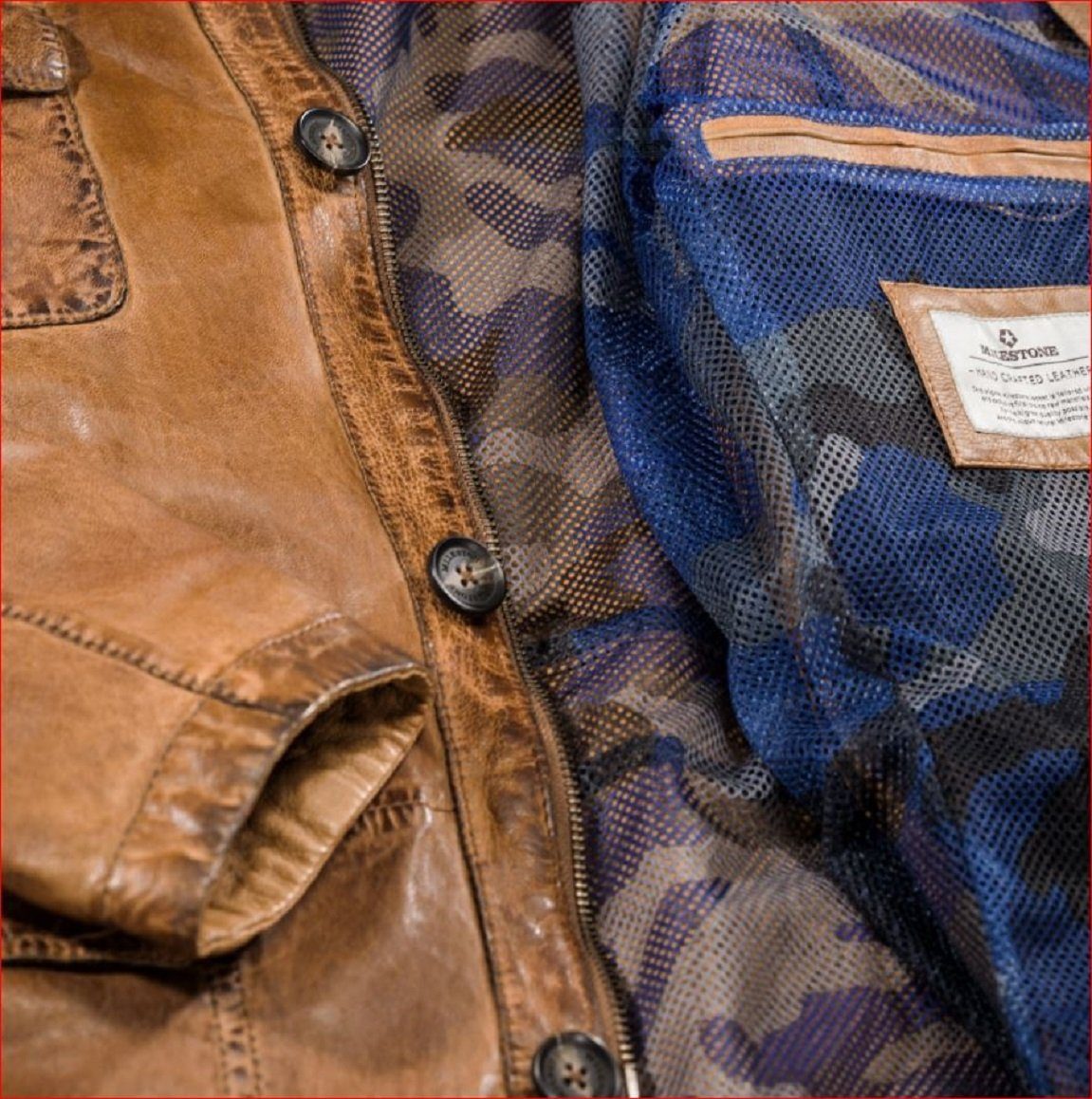 Milestone Lederjacke Cosby längere Herrenjacke mit Knopfleiste aus Lammnapp günstig online kaufen